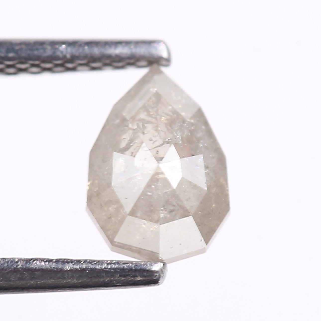 0.85 Carat Natural Gray Pear Cut Salt And Pepper Diamond 7 MM