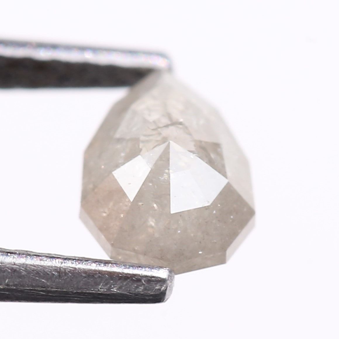 0.85 Carat Natural Gray Pear Cut Salt And Pepper Diamond 7 MM