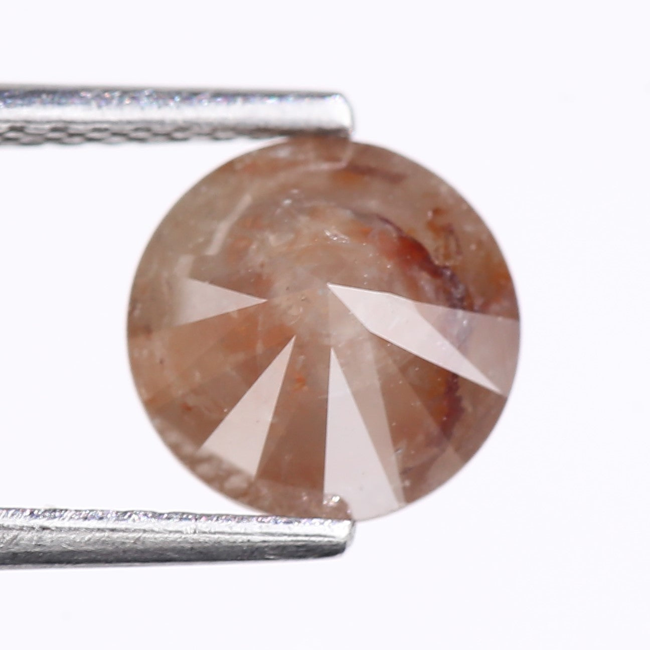 1.77 Carat Natural Red Round Cut Salt And Pepper Diamond 7.60 MM