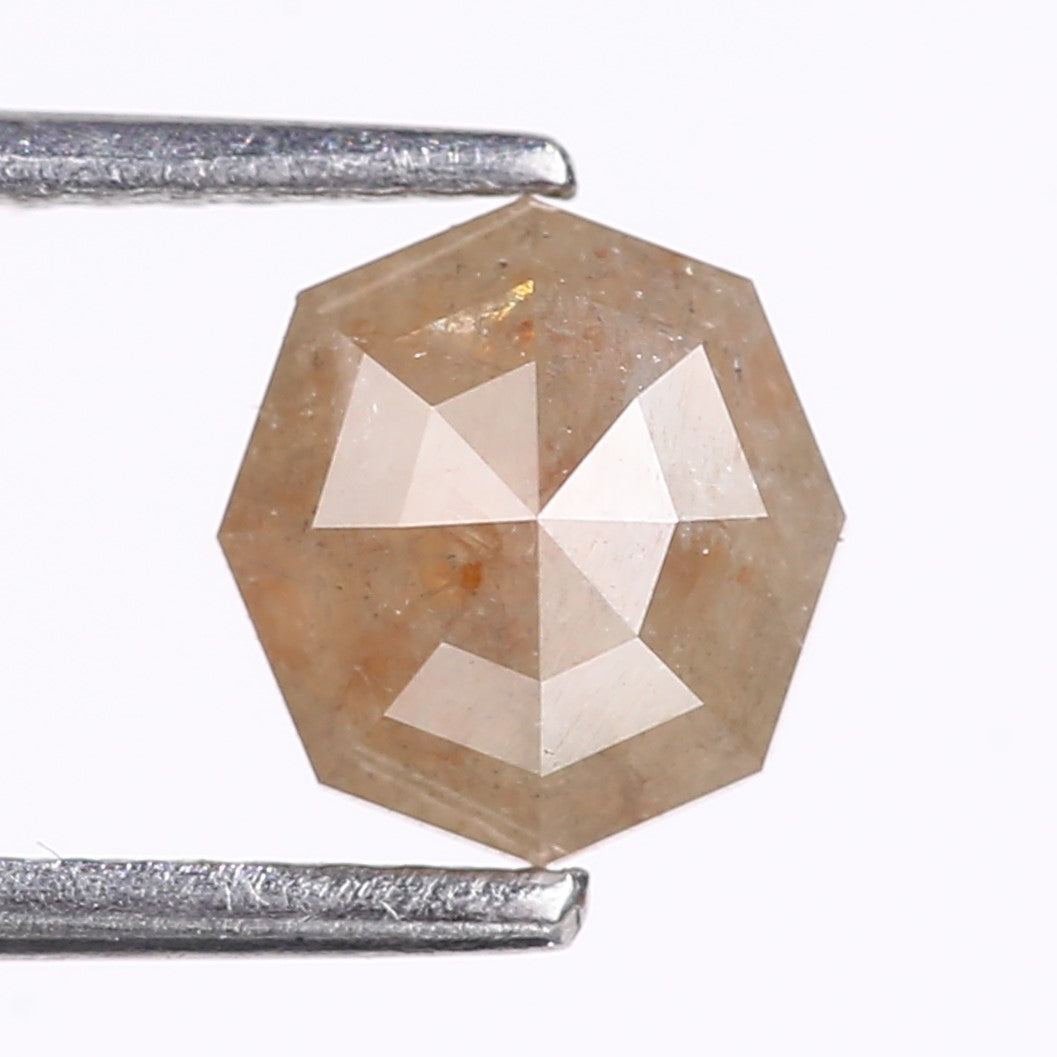 1.47 Carat Natural Octagon Cut Salt And Pepper Diamond 7.15 MM