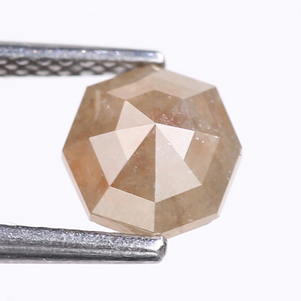 1.47 Carat Natural Octagon Cut Salt And Pepper Diamond 7.15 MM