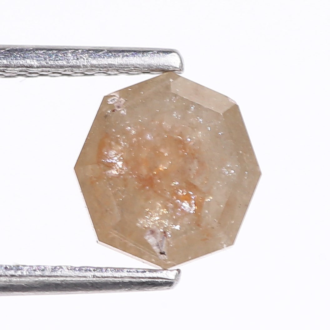 1.47 Carat Natural Octagon Cut Salt And Pepper Diamond 7.15 MM