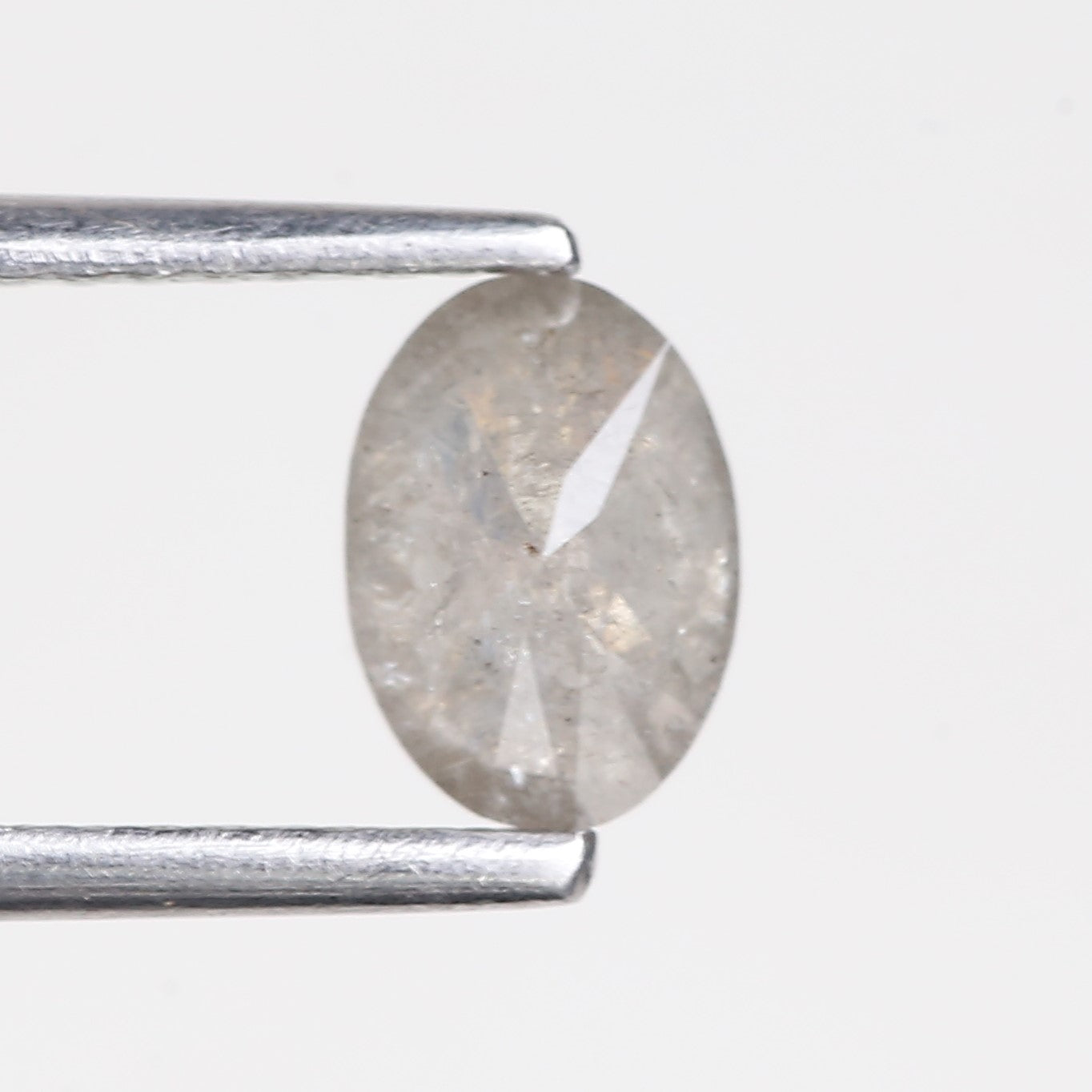 0.77 Carat Natural Oval Cut Grey Salt and Pepper Diamond 6.47 MM
