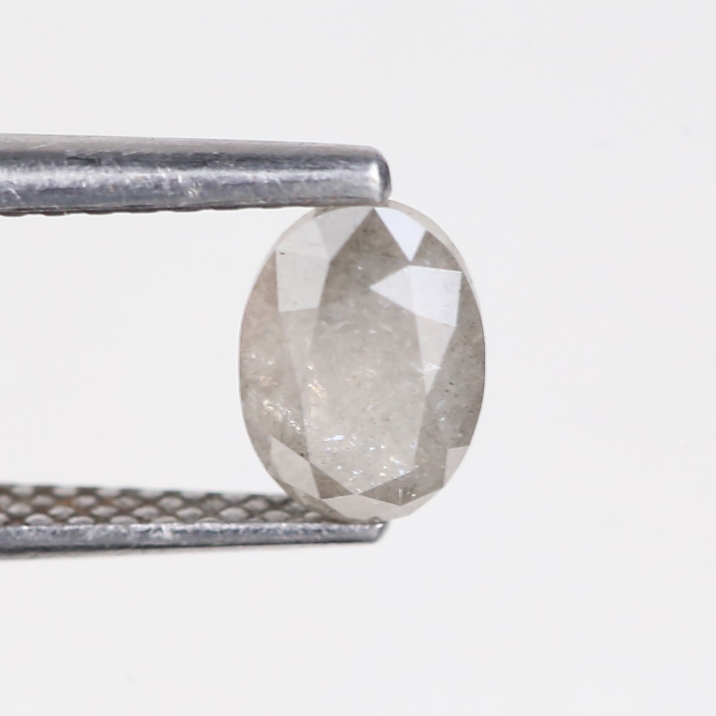0.77 Carat Natural Oval Cut Grey Salt and Pepper Diamond 6.47 MM