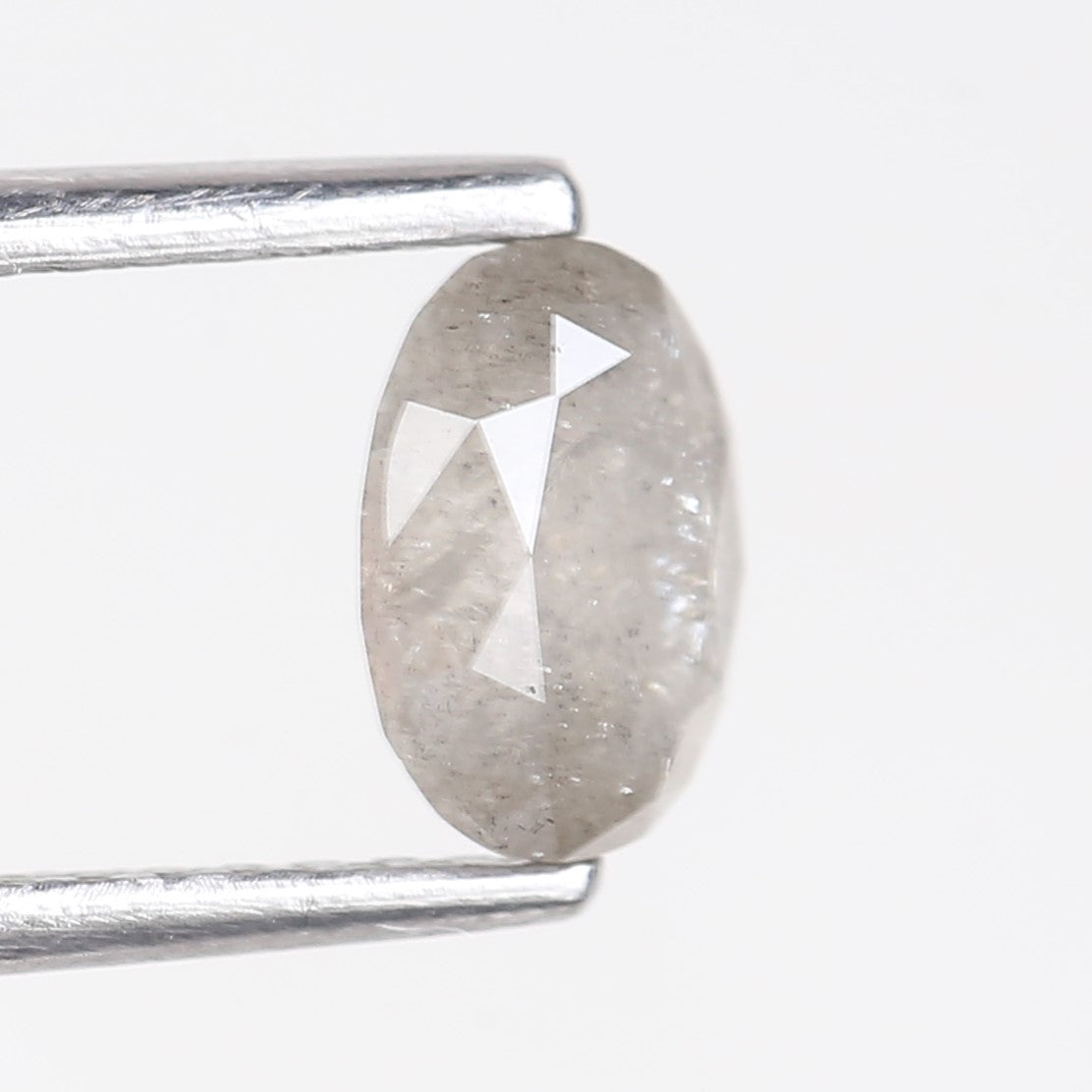 0.77 Carat Natural Oval Cut Grey Salt and Pepper Diamond 6.47 MM