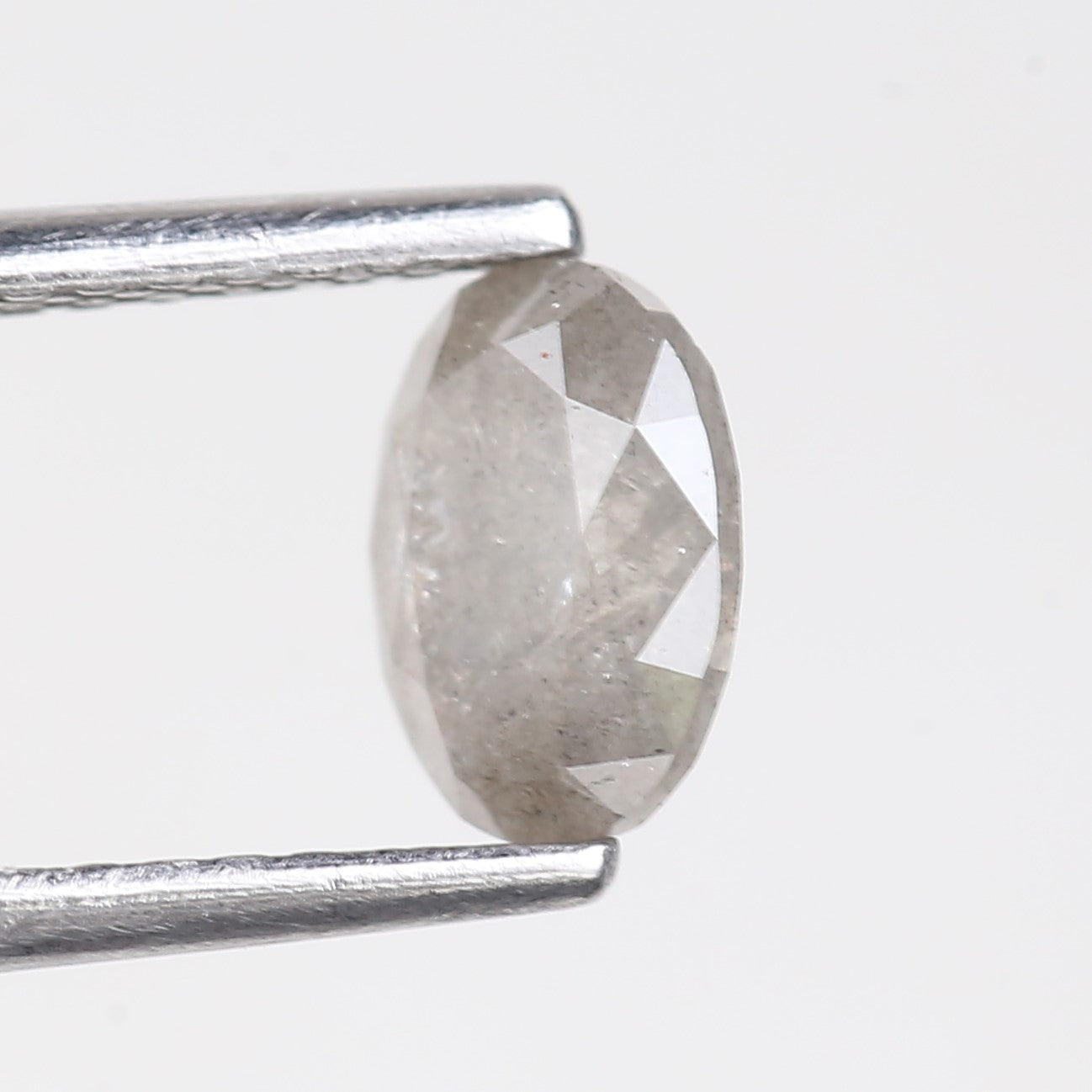 0.77 Carat Natural Oval Cut Grey Salt and Pepper Diamond 6.47 MM