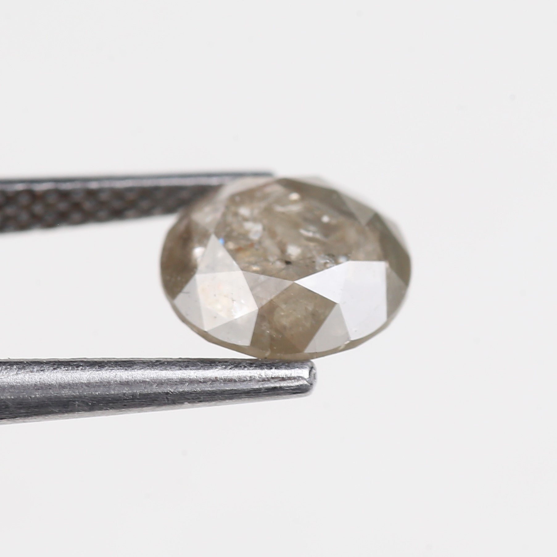 1.88 Carat Natural Grey Round Cut Salt and Pepper Diamond 7.5 MM