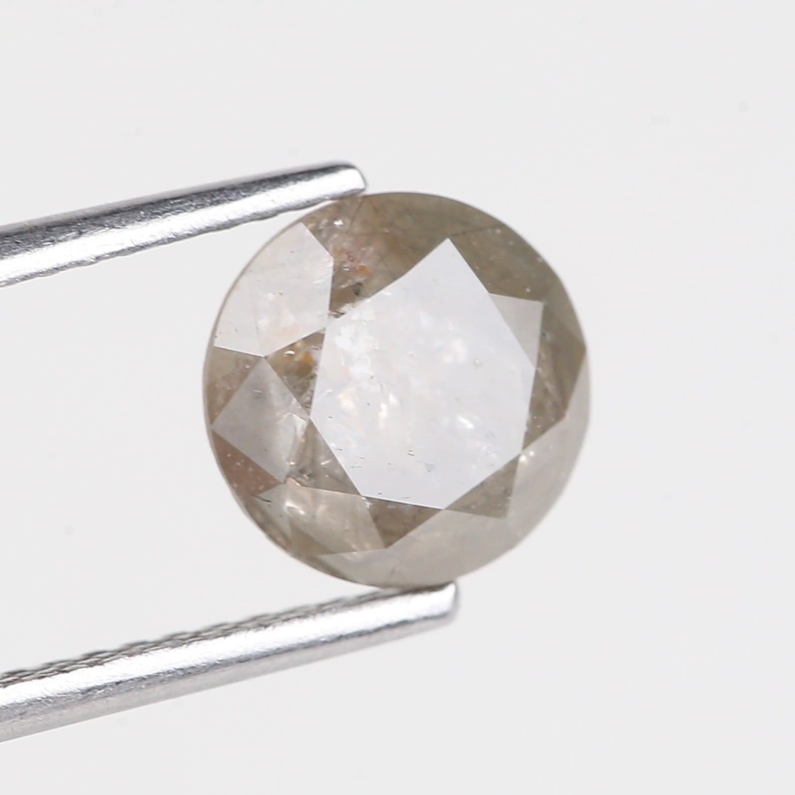 1.88 Carat Natural Grey Round Cut Salt and Pepper Diamond 7.5 MM