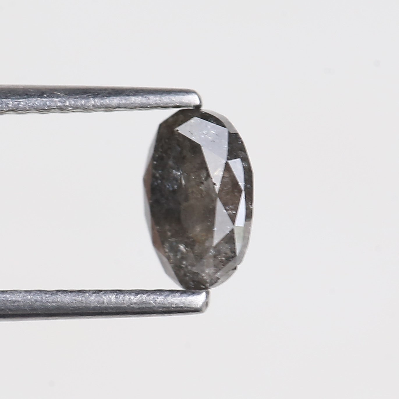 0.67 Carat Natural Grey Oval Salt and Pepper Diamond 6.59 MM