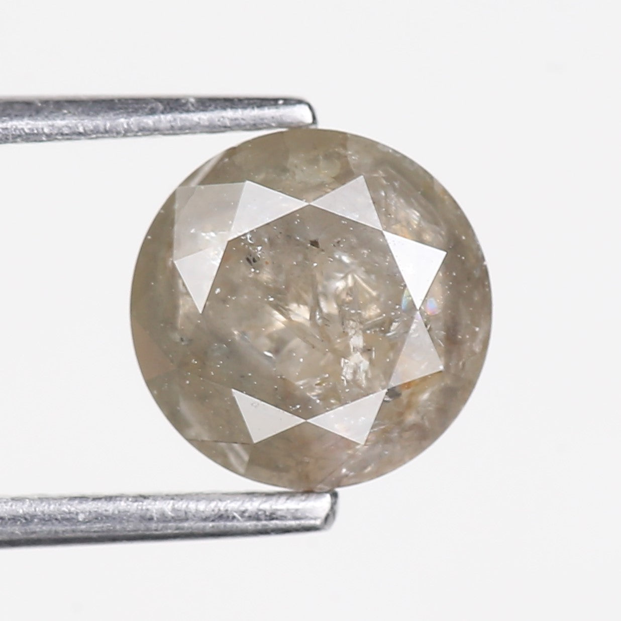 1.88 Carat Natural Grey Round Cut Salt and Pepper Diamond 7.5 MM