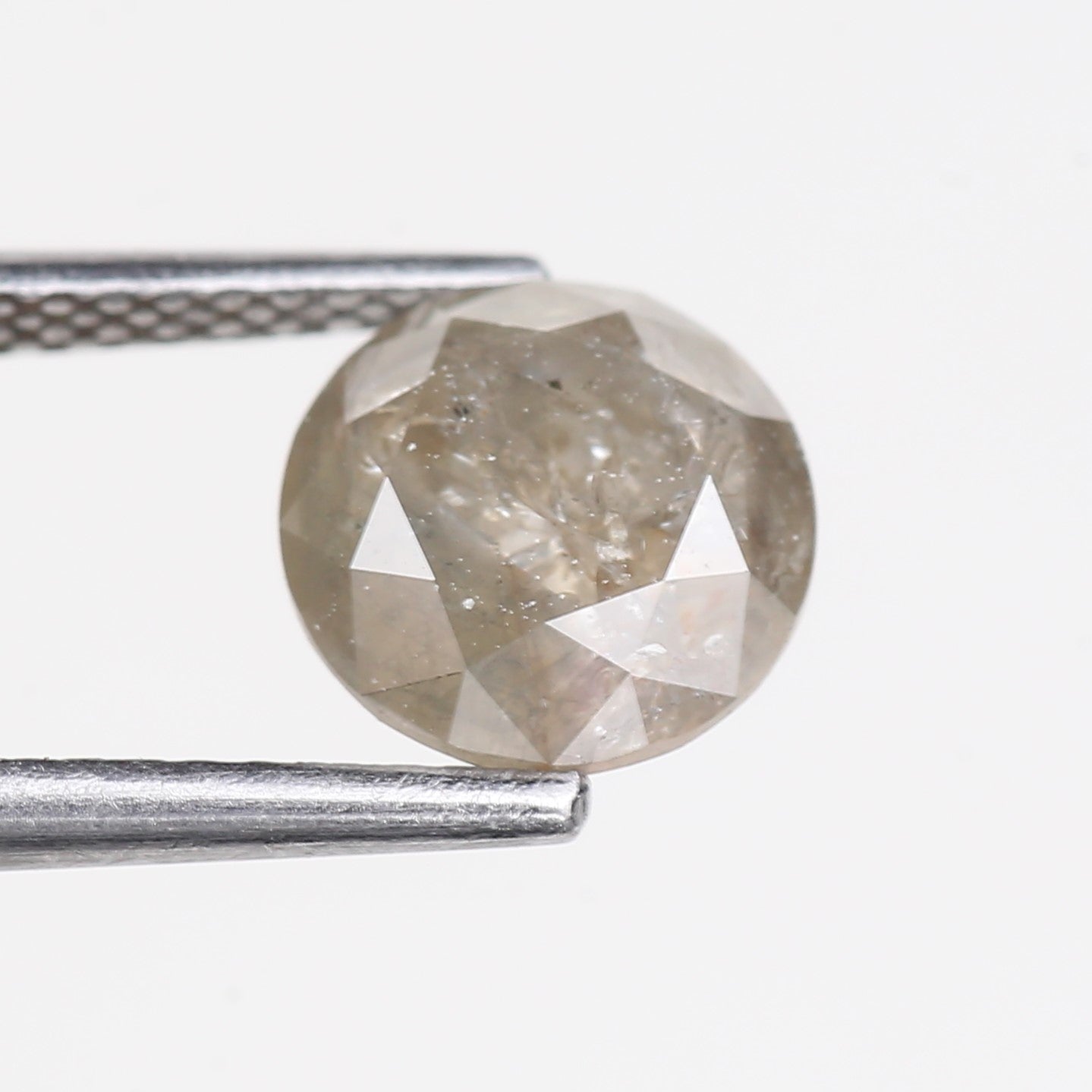 1.88 Carat Natural Grey Round Cut Salt and Pepper Diamond 7.5 MM