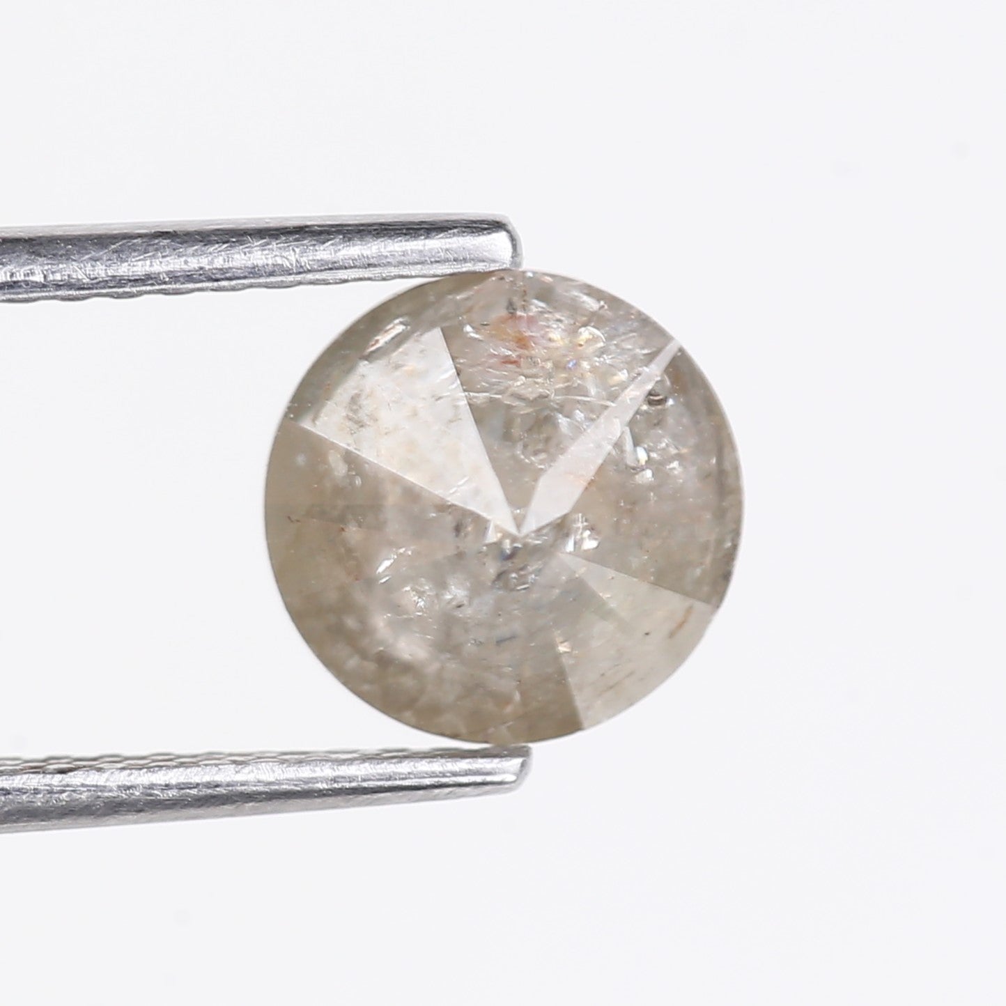 1.88 Carat Natural Grey Round Cut Salt and Pepper Diamond 7.5 MM