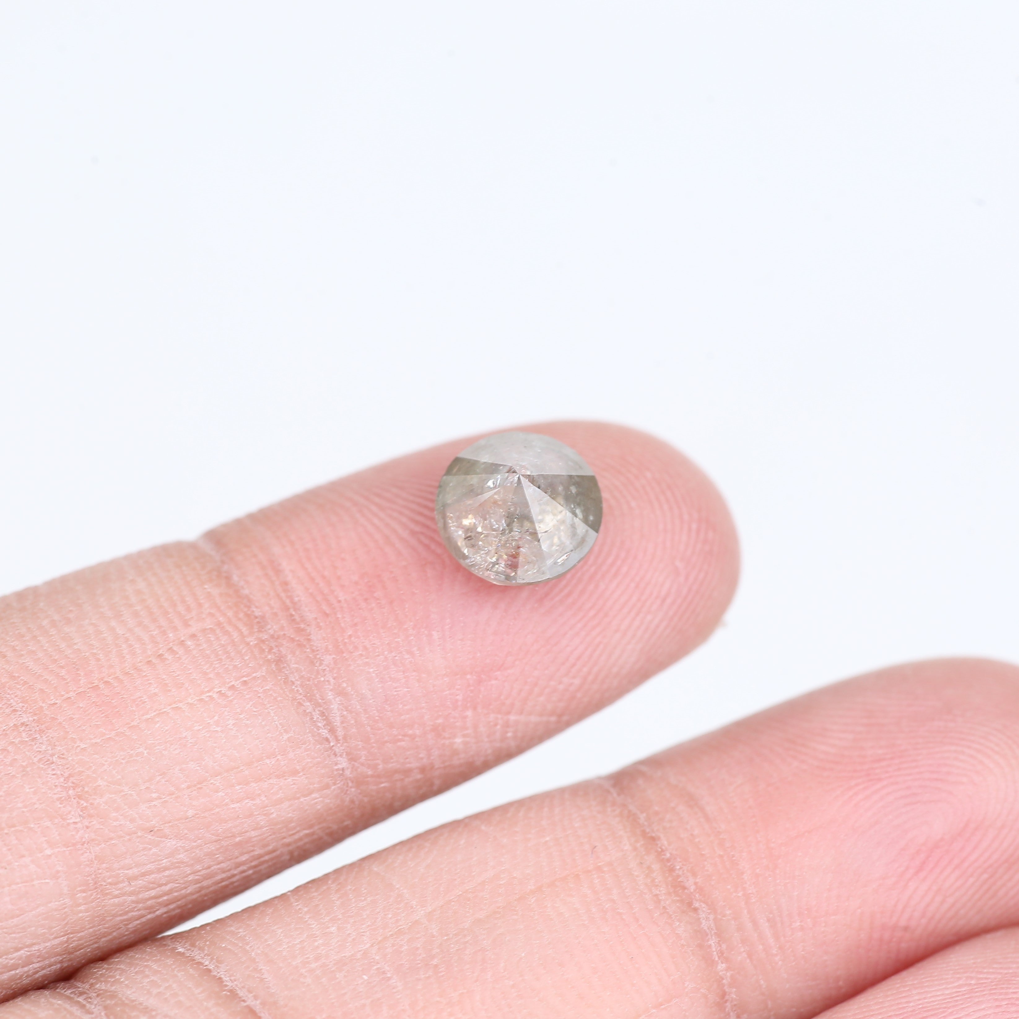 1.88 Carat Natural Grey Round Cut Salt and Pepper Diamond 7.5 MM