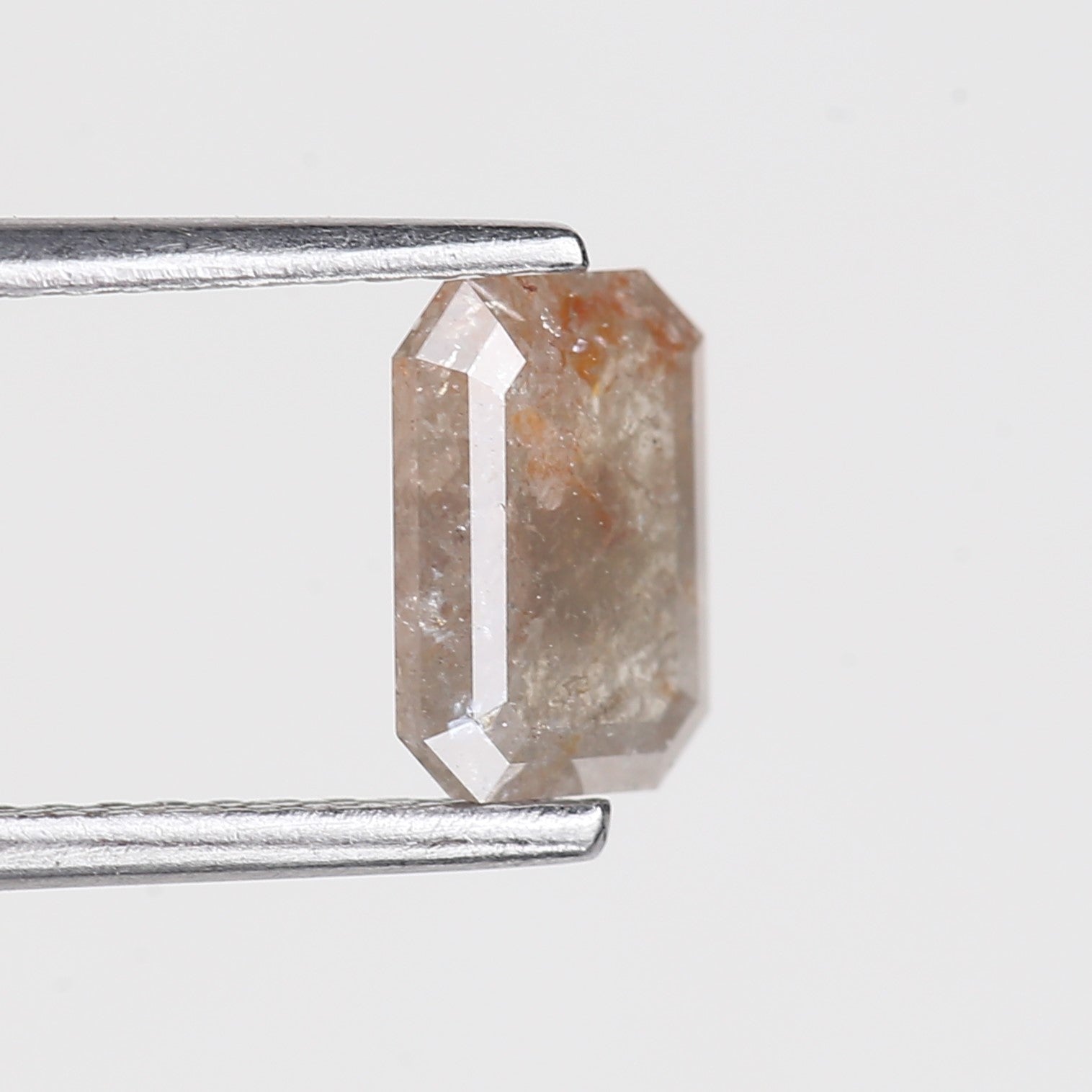 1 Carat Emerald Salt and Pepper Diamond Natural Orange Gray 7.4 MM