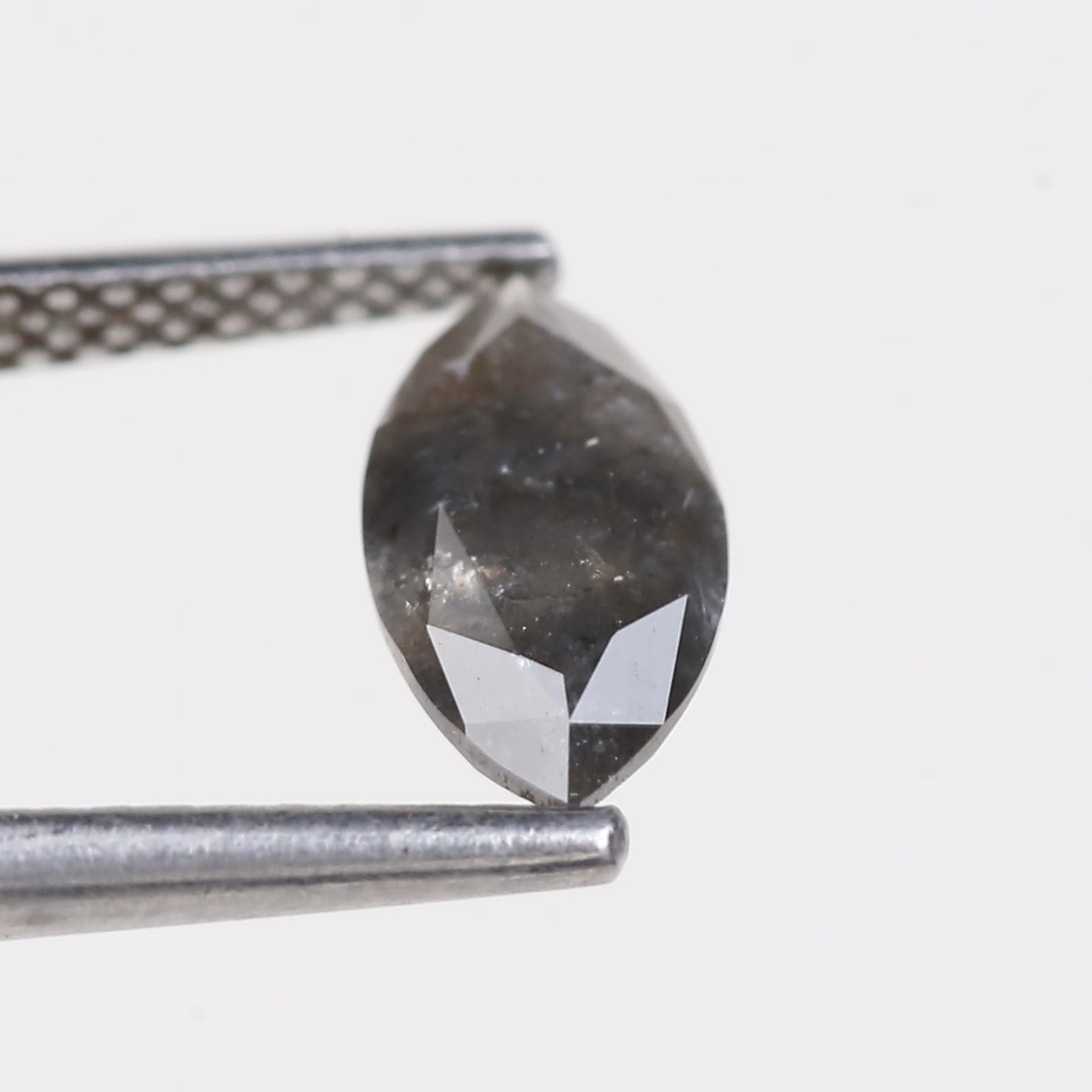 0.89 Carat Natural Marquise Cut Grey Salt and Pepper Diamond 9.99 MM