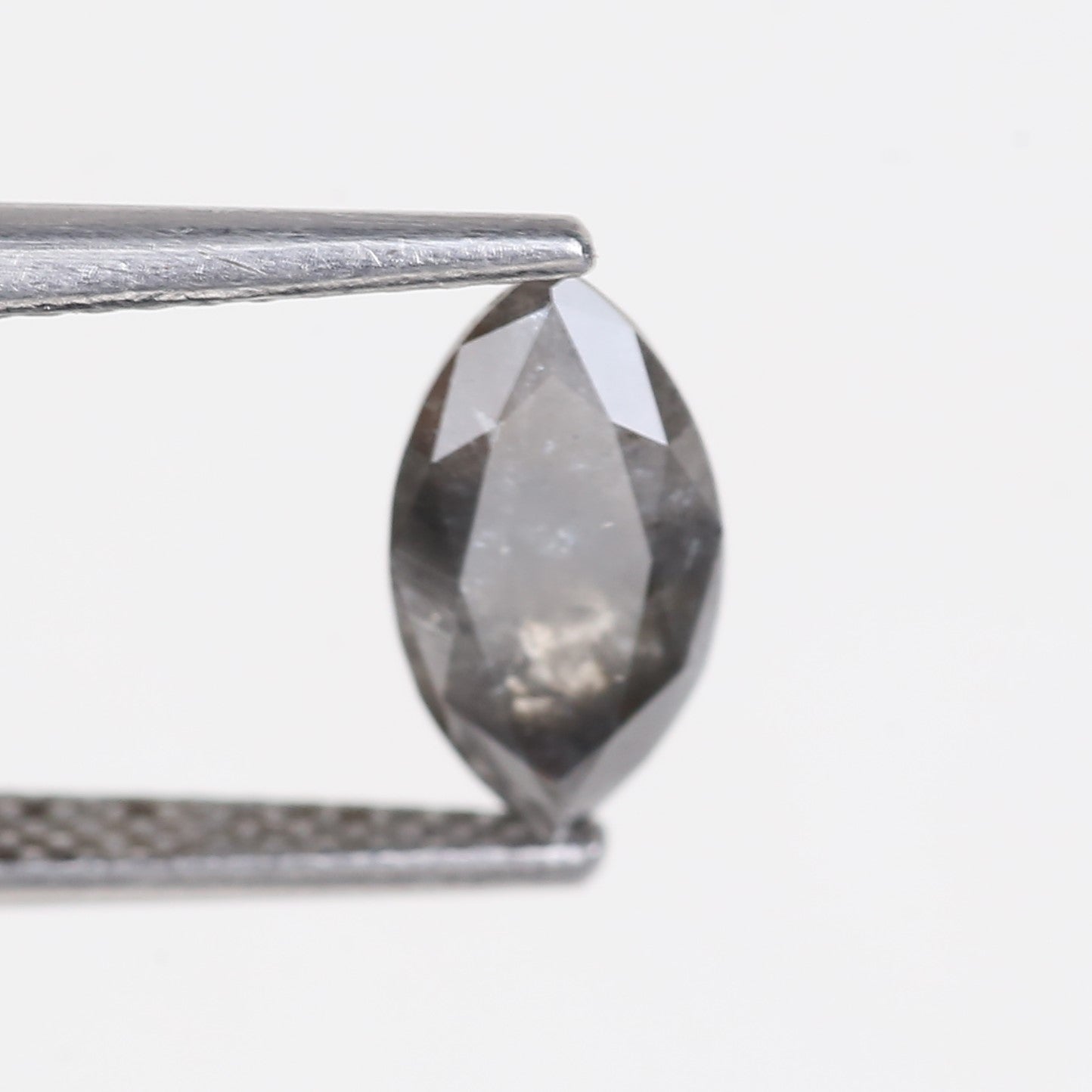 0.89 Carat Natural Marquise Cut Grey Salt and Pepper Diamond 9.99 MM