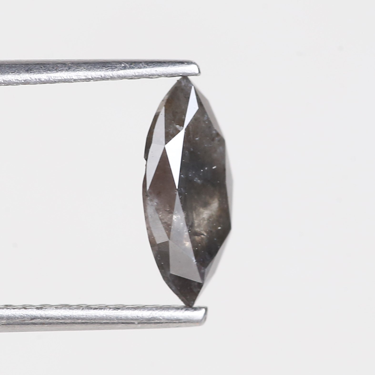 0.89 Carat Natural Marquise Cut Grey Salt and Pepper Diamond 9.99 MM