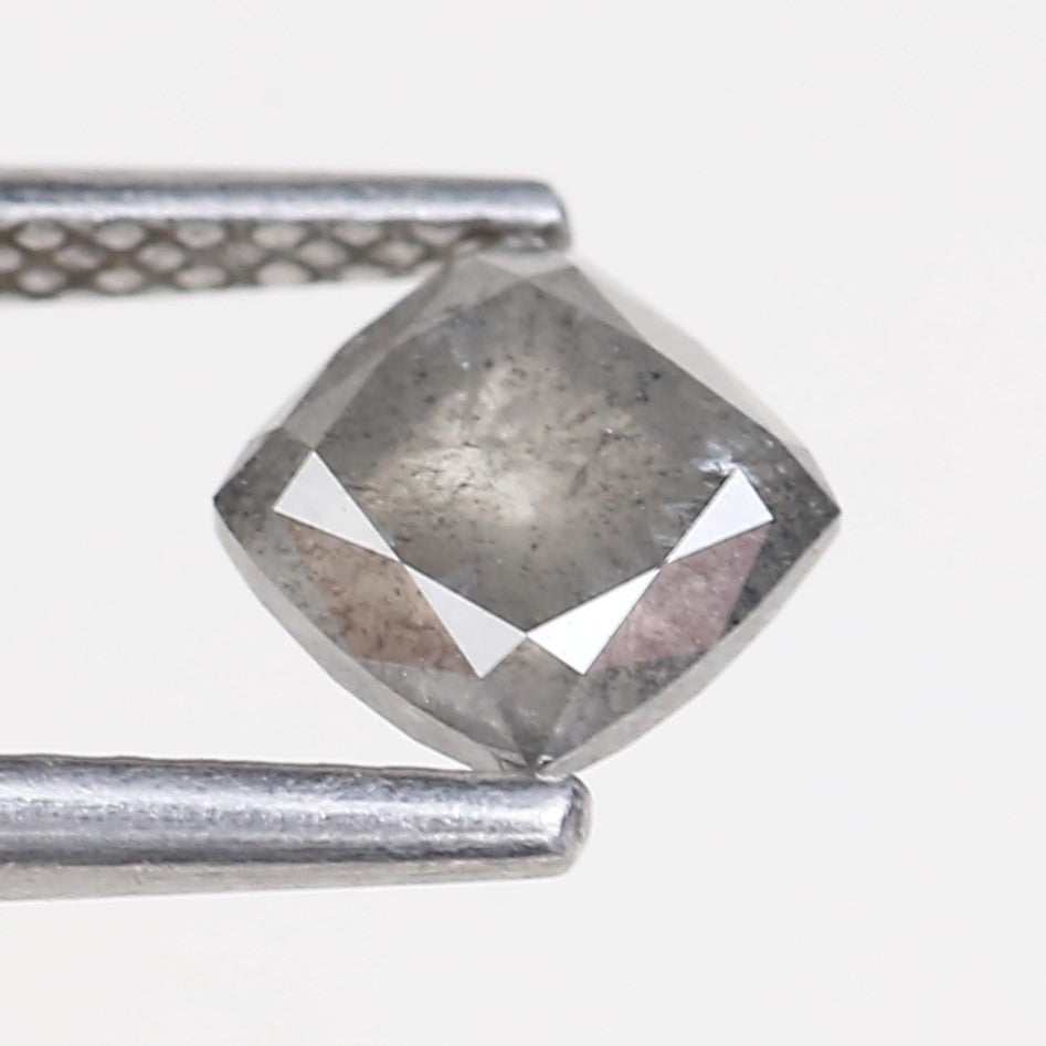 0.95 Carat Double Cut Cushion Salt and Pepper Diamond 5.20 MM