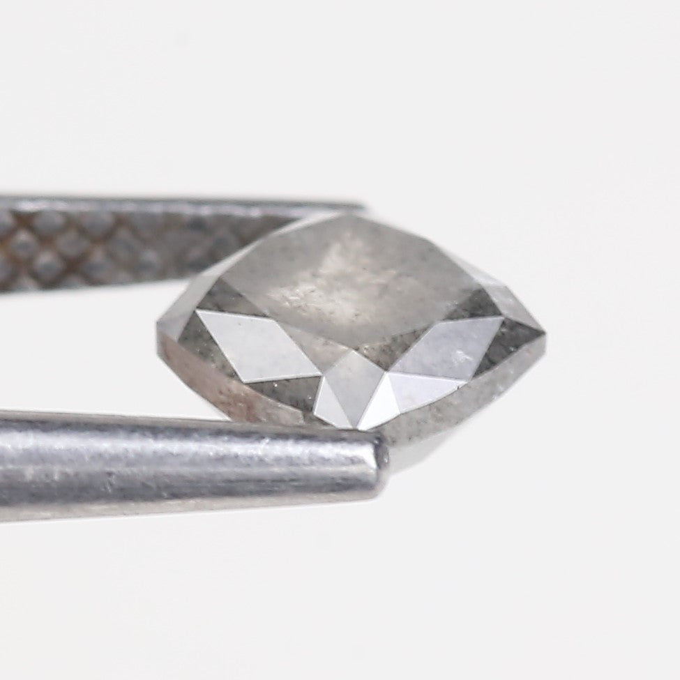 0.95 Carat Double Cut Cushion Salt and Pepper Diamond 5.20 MM