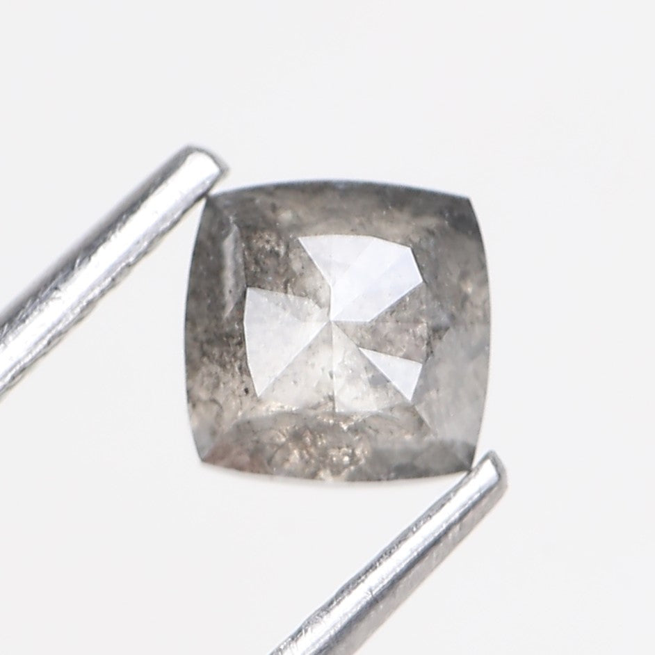 0.95 Carat Double Cut Cushion Salt and Pepper Diamond 5.20 MM