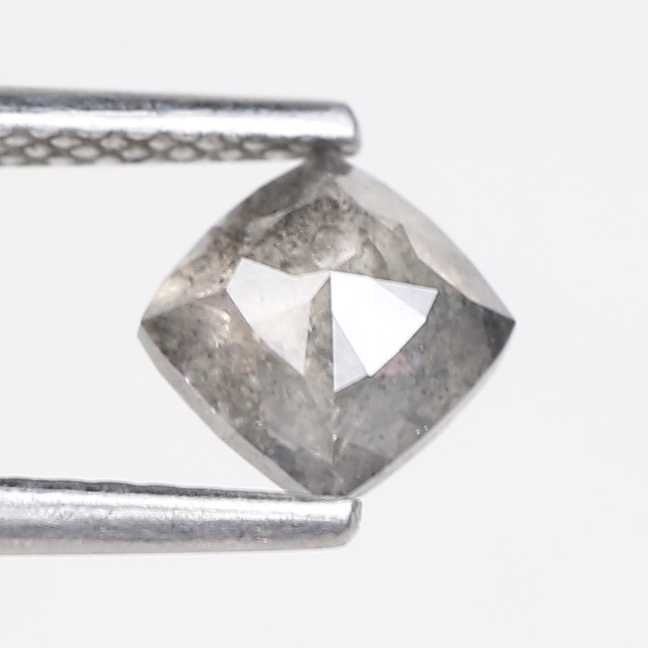 0.95 Carat Double Cut Cushion Salt and Pepper Diamond 5.20 MM