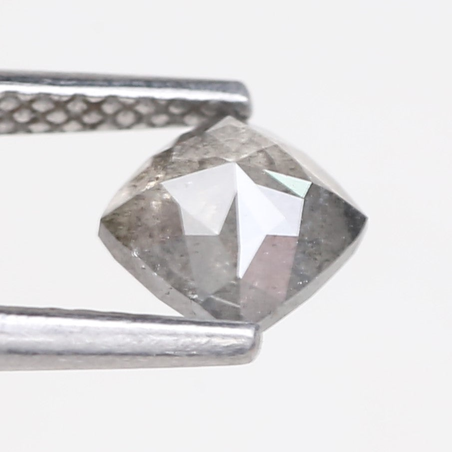 0.95 Carat Double Cut Cushion Salt and Pepper Diamond 5.20 MM