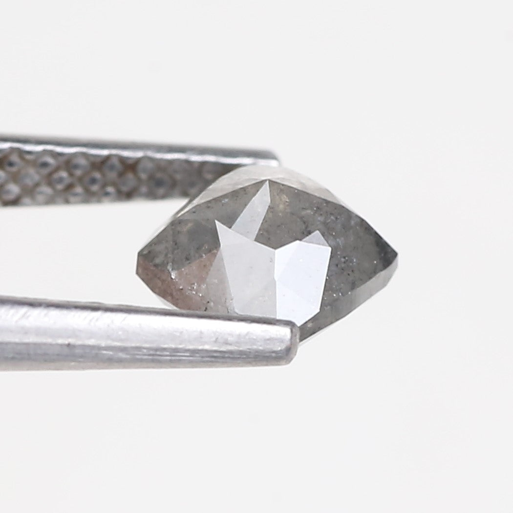 0.95 Carat Double Cut Cushion Salt and Pepper Diamond 5.20 MM
