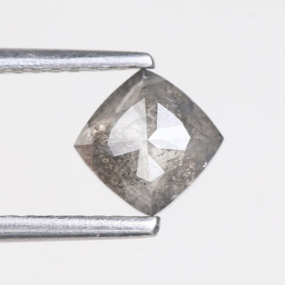 0.95 Carat Double Cut Cushion Salt and Pepper Diamond 5.20 MM
