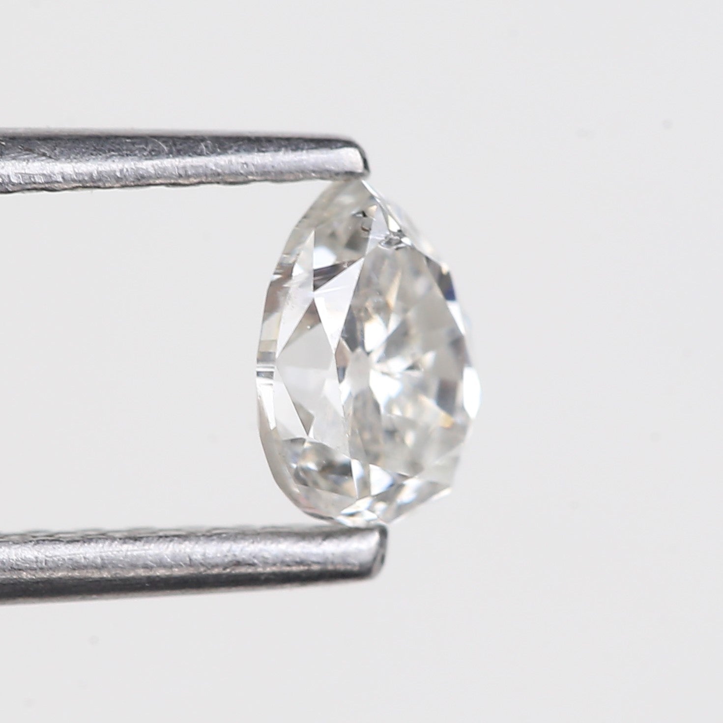 0.49 Carat Natural Pear Salt and Pepper Diamond 5.35 MM