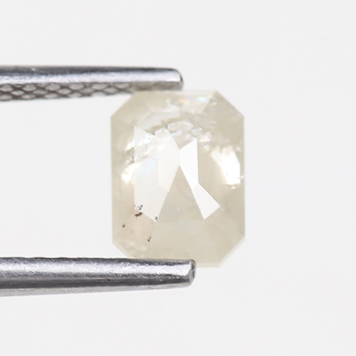 0.87 Carat Emerald Cut Salt and Pepper Diamond 6.37 MM
