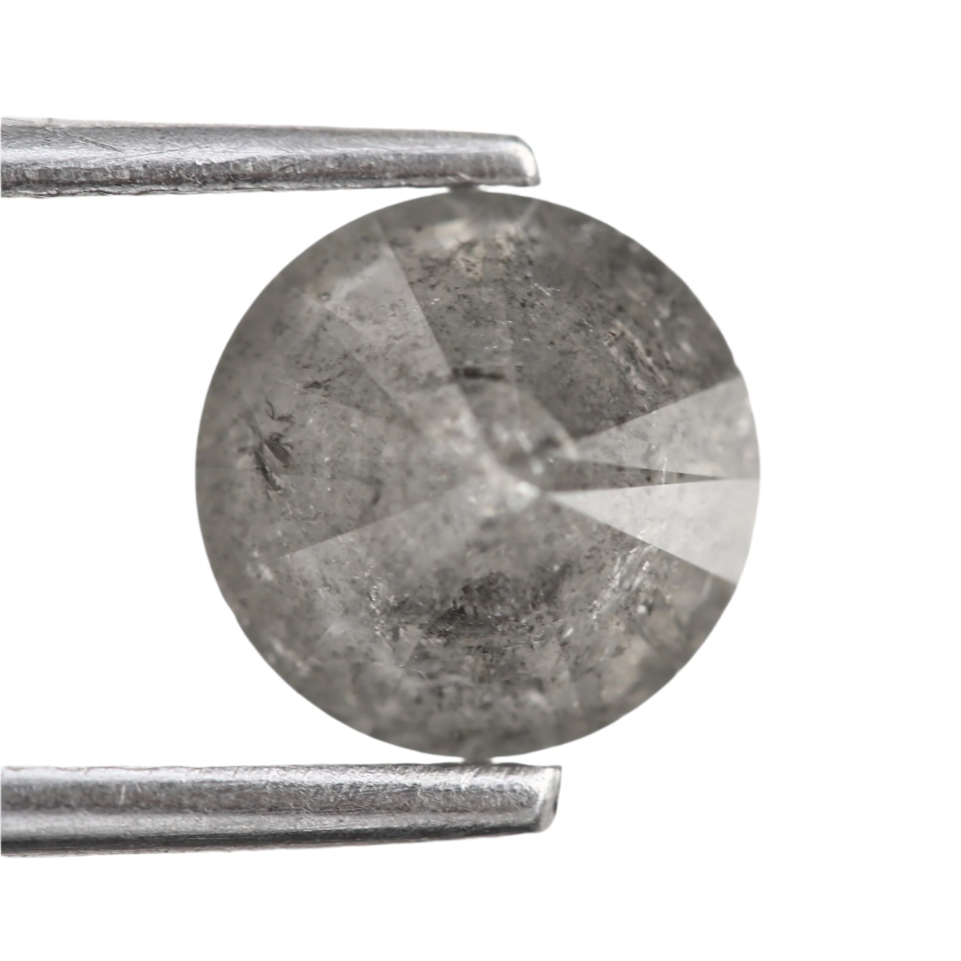 1.37 Carat Fancy Gray Round Salt and Pepper Diamond 6.6 MM