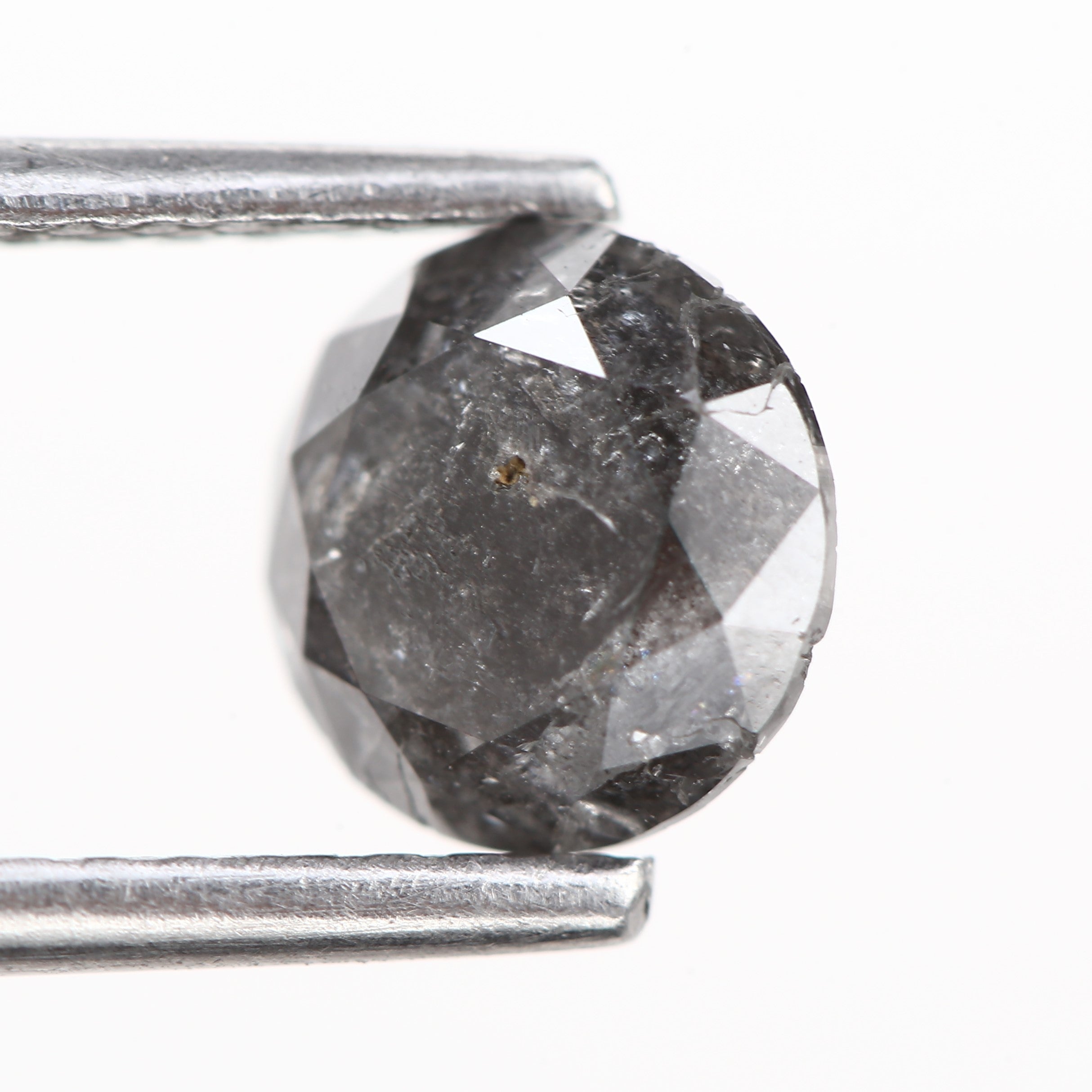 1 Ct Fancy Black Round Salt & Pepper Diamond 6 MM