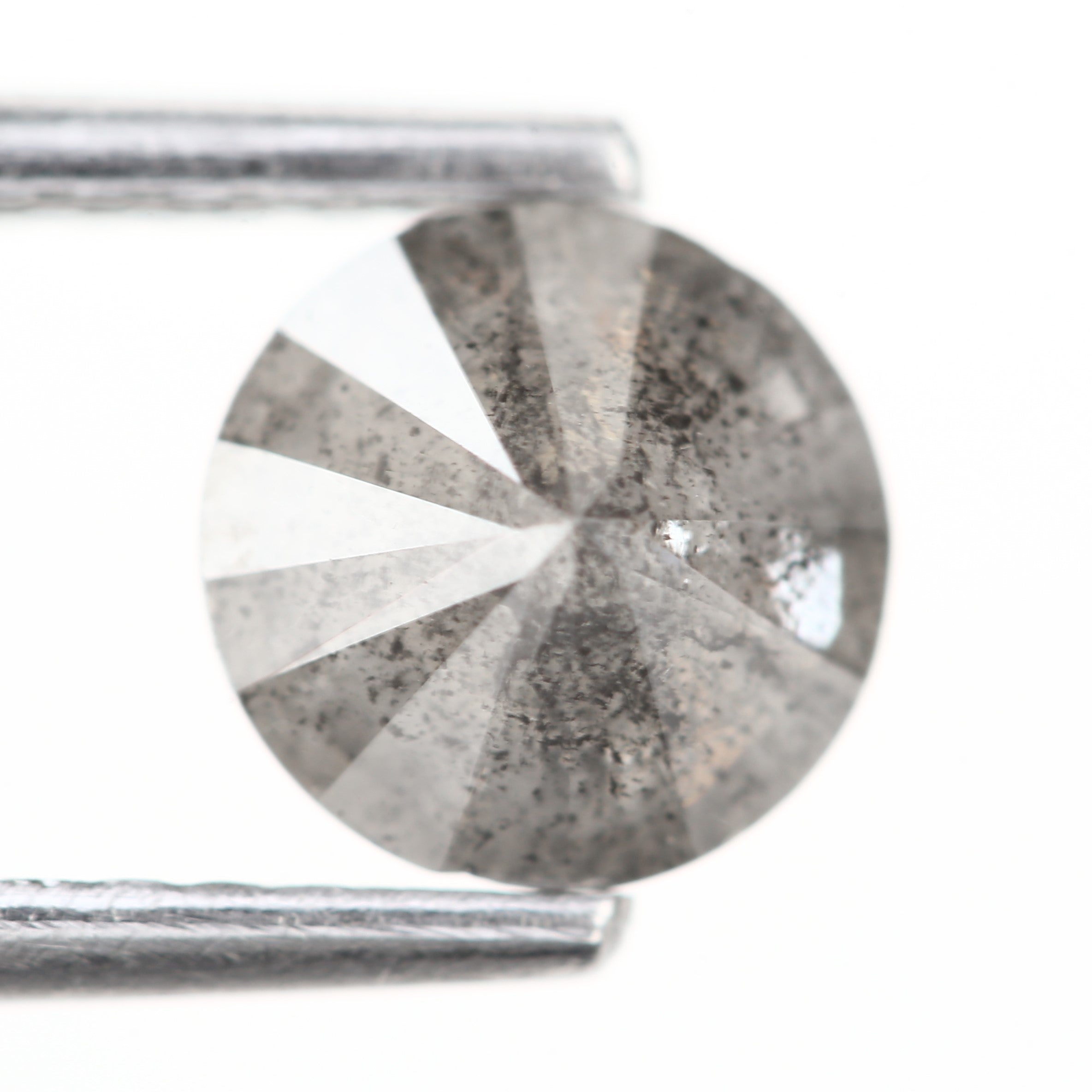 0.81ct Natural Gray Round Salt and Pepper Diamond For Ring 5.8 MM
