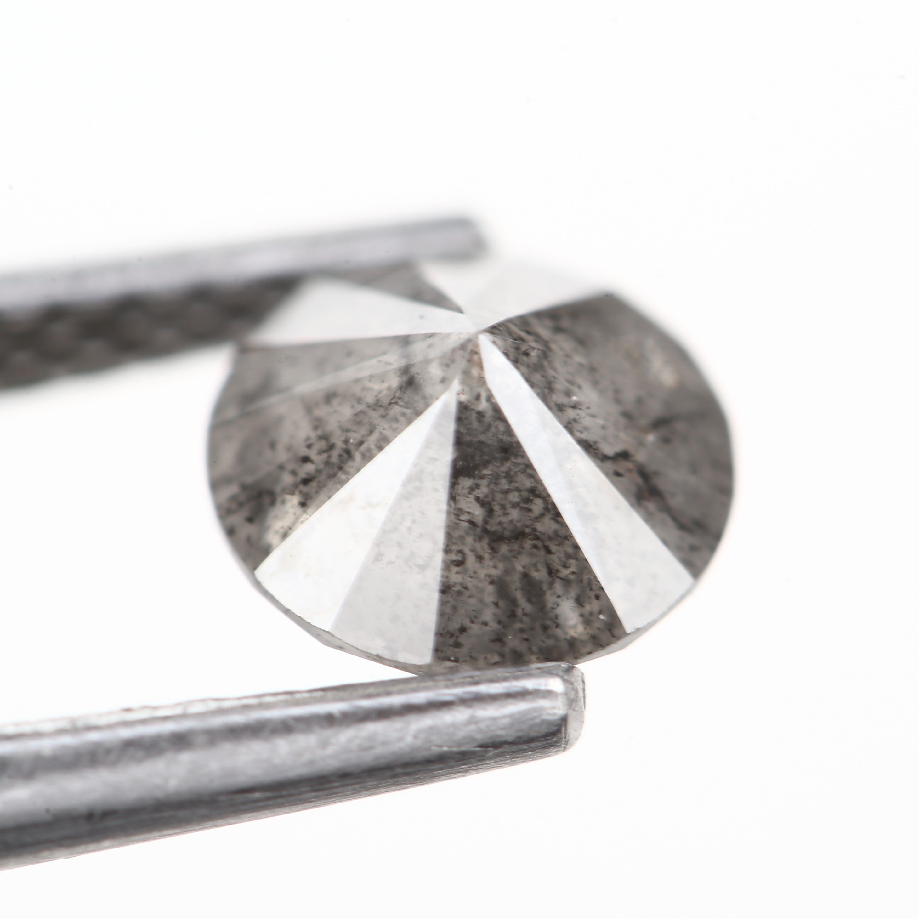 0.81ct Natural Gray Round Salt and Pepper Diamond For Ring 5.8 MM