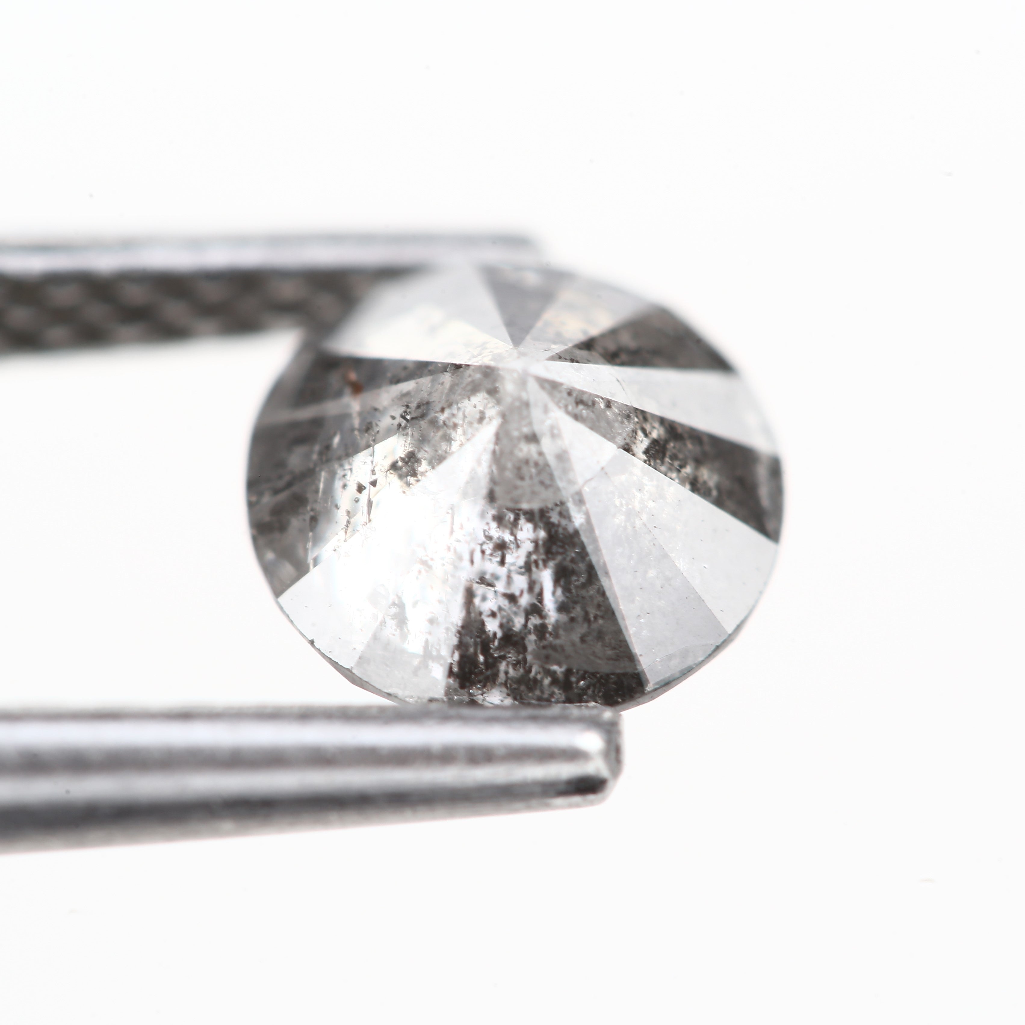 0.81ct Round Salt and Pepper Diamond Natural Gray Loose Stone 5.8 MM