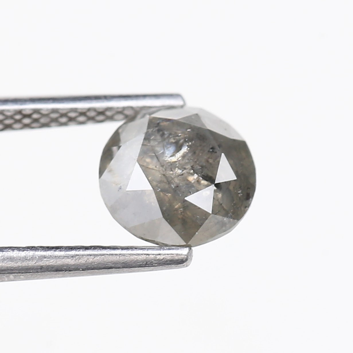 1.52 Carat Natural Round Grey Salt and Pepper Diamond 6.91 MM