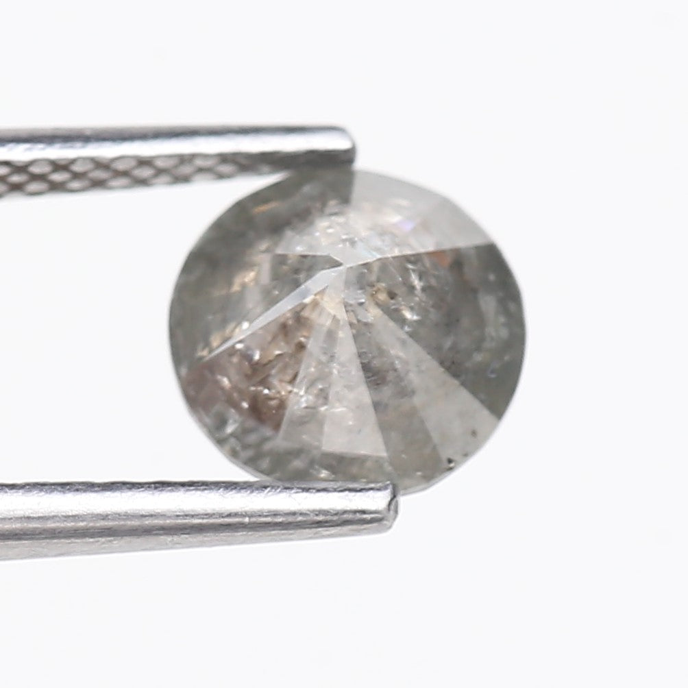 1.52 Carat Natural Round Grey Salt and Pepper Diamond 6.91 MM
