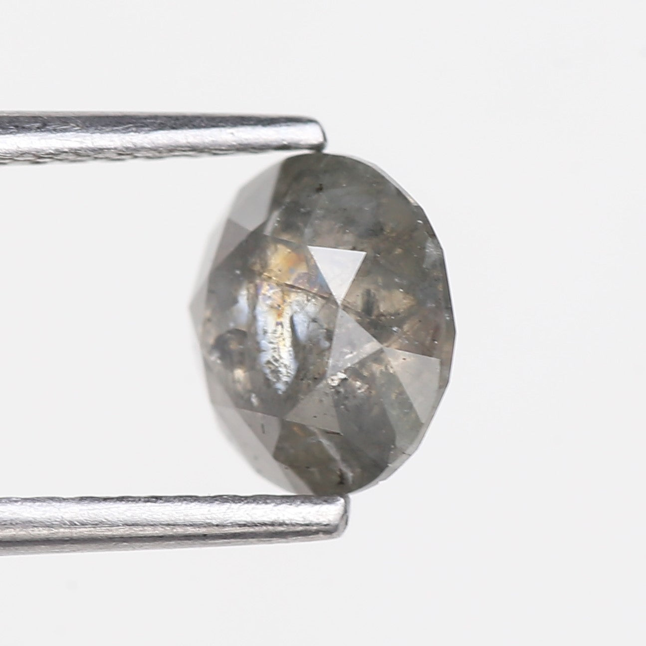 1.52 Carat Natural Round Grey Salt and Pepper Diamond 6.91 MM