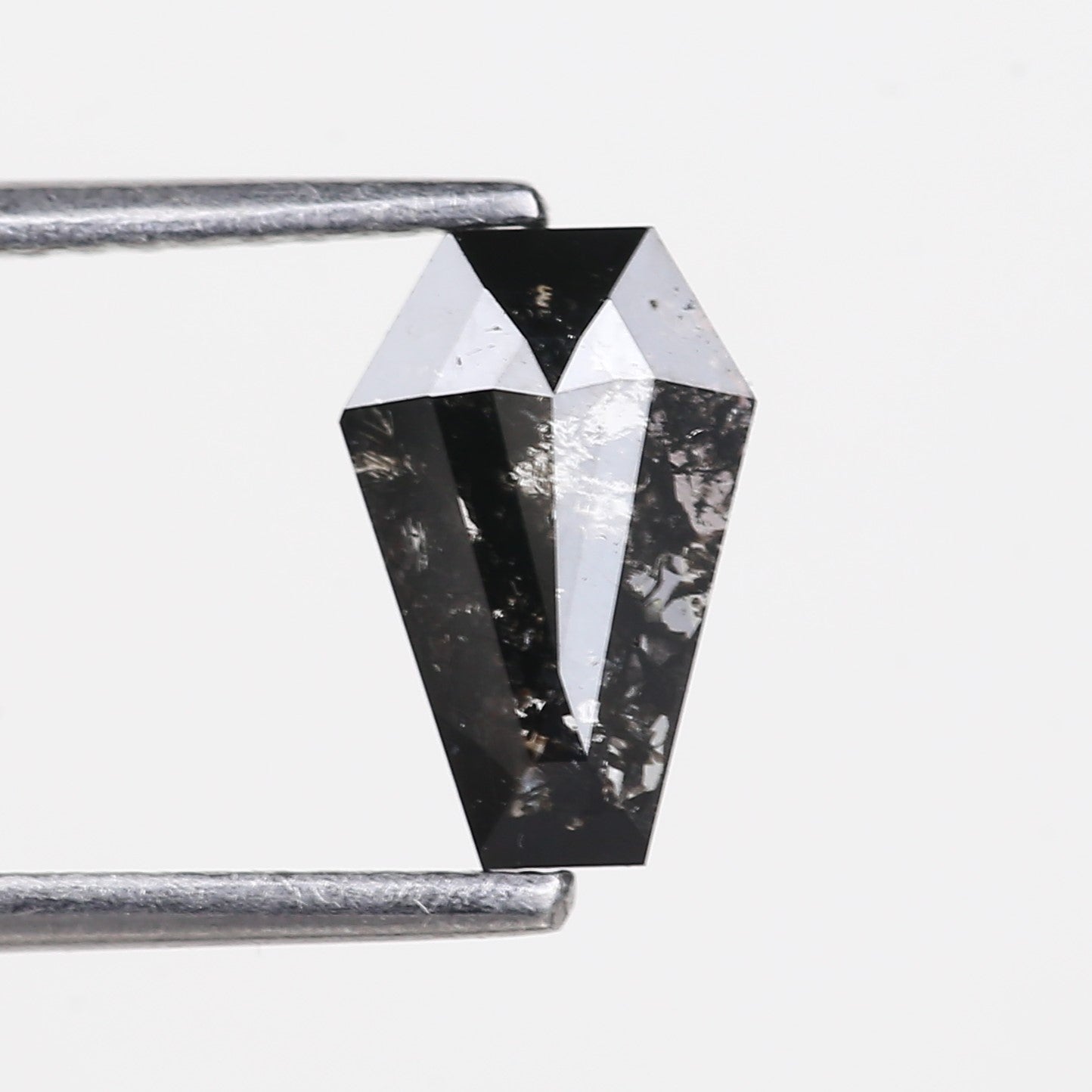 0.78 Carat Coffin Cut Salt and Pepper Diamond 9 MM