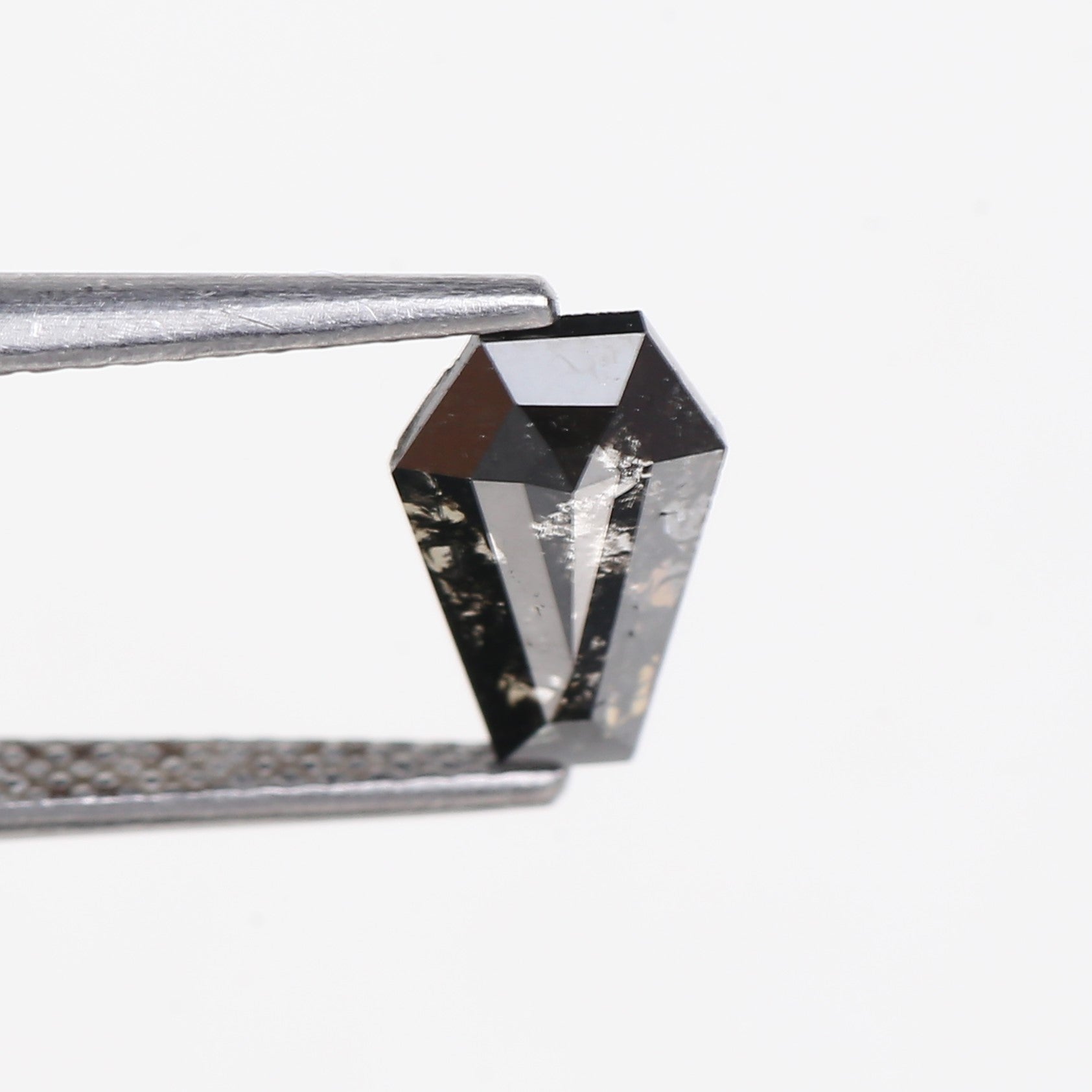 0.78 Carat Coffin Cut Salt and Pepper Diamond 9 MM