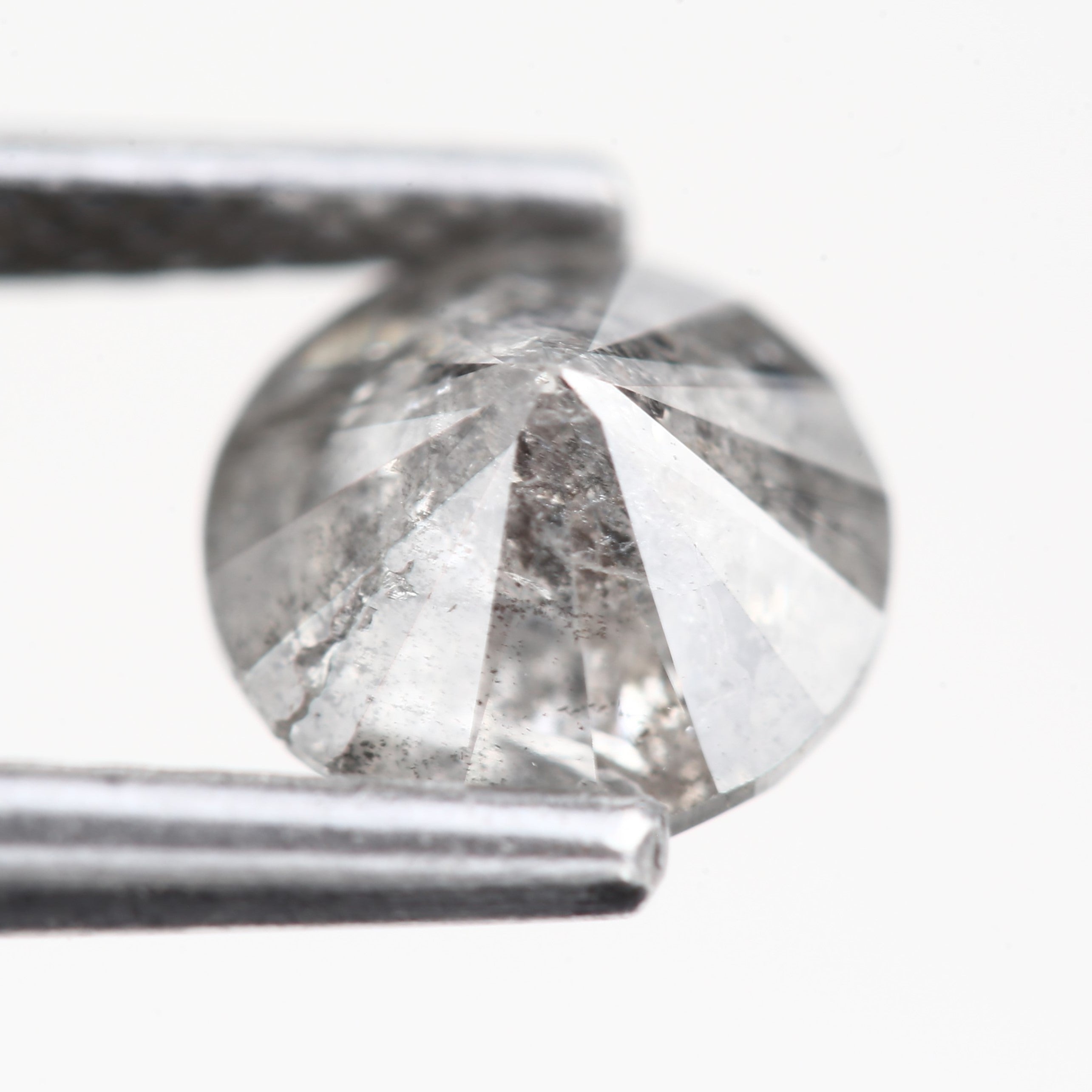 0.98ct Natural Celestial Gray Salt and Pepper Diamond 5.85 MM