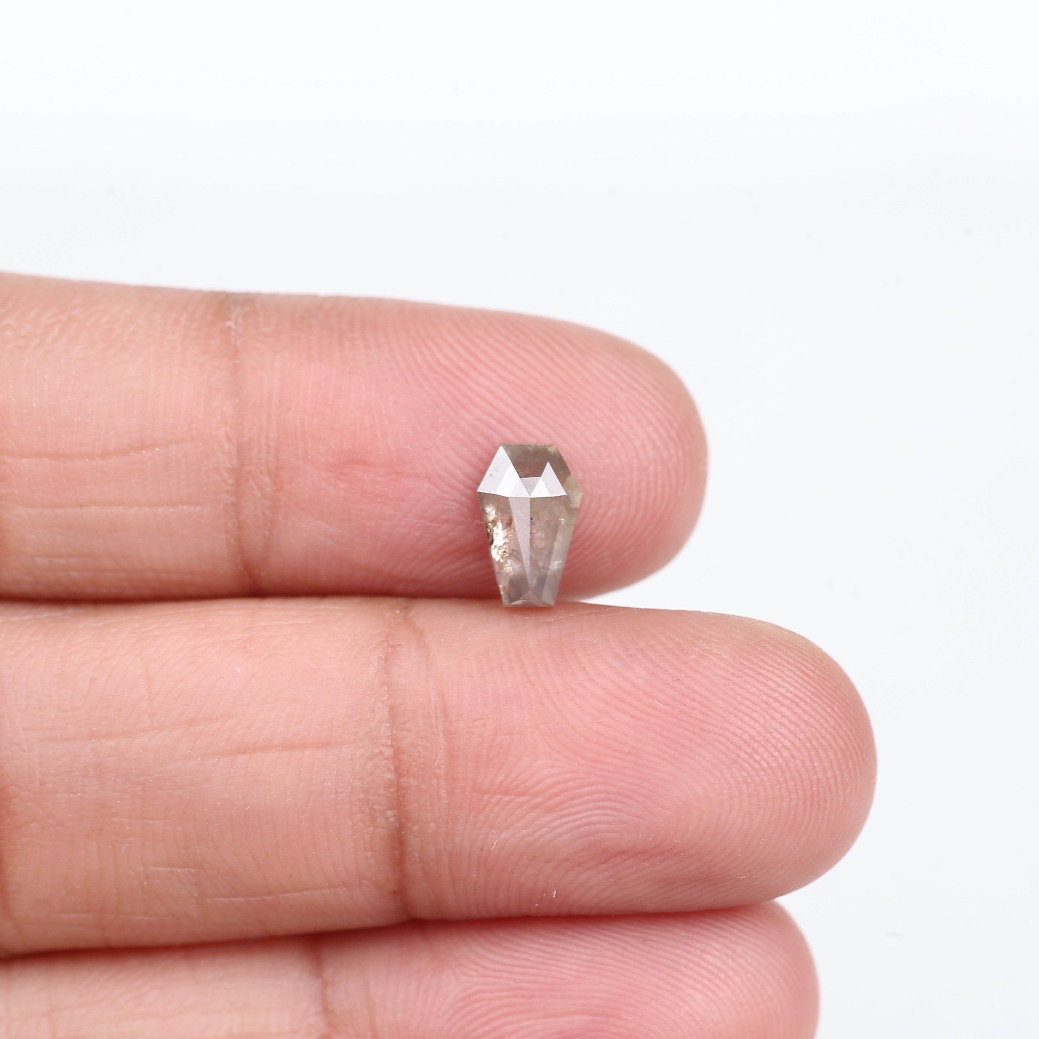 0.91 Carat Natural Coffin Salt and Pepper Diamond 7.90 MM