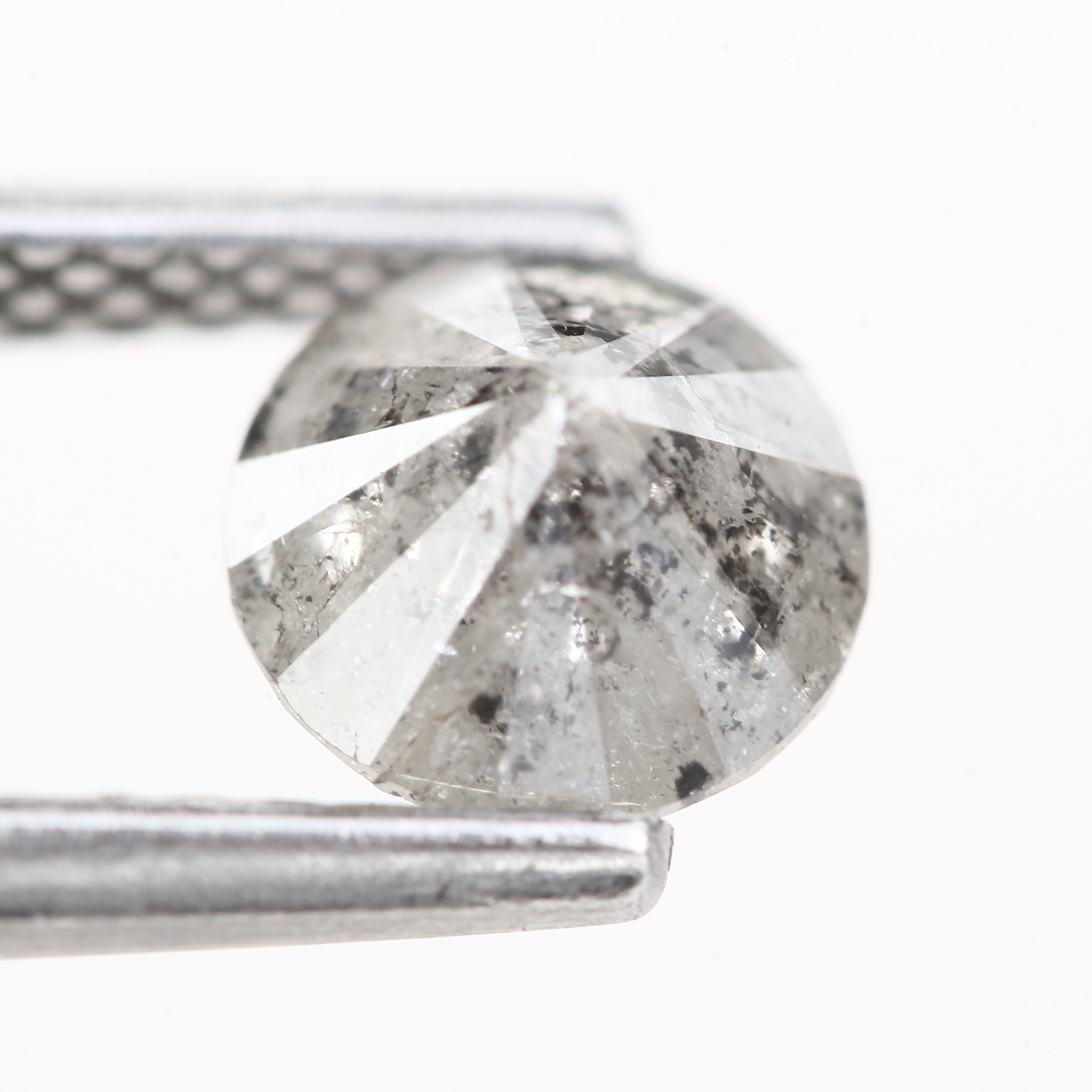 0.84ct Round Natural Fancy Gray Salt and Pepper Diamond 5.7 MM