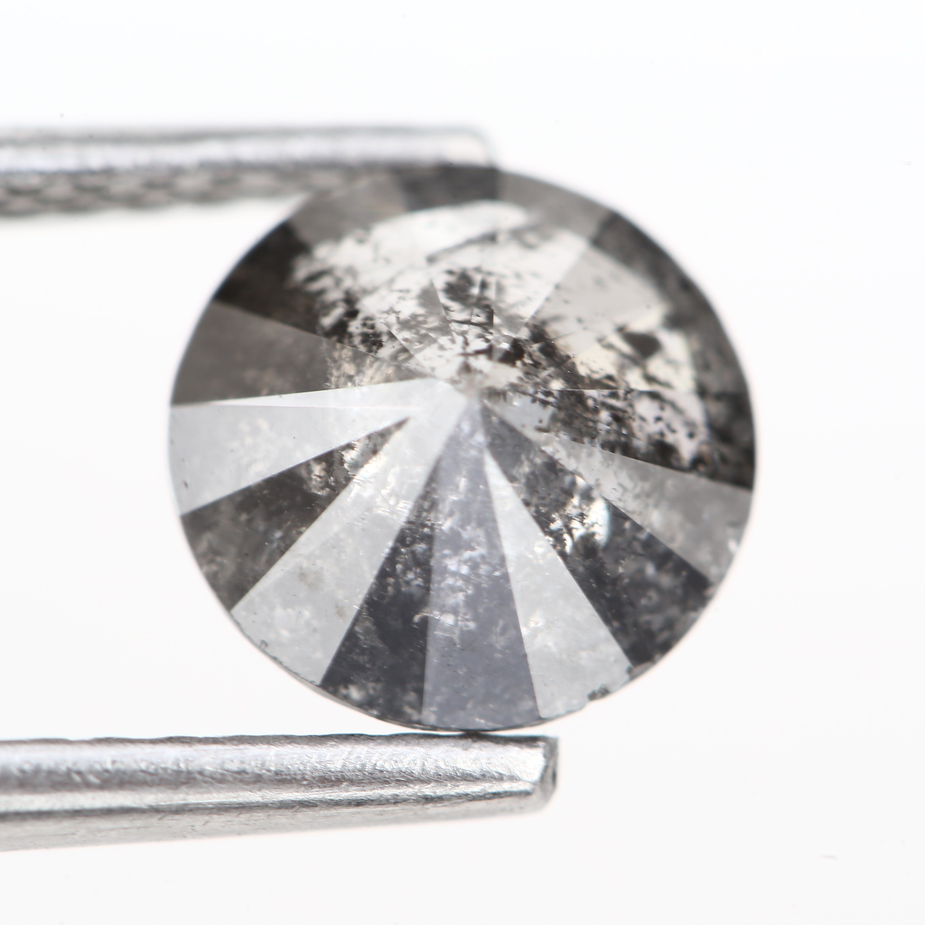 1.12ct Natural Galaxy Black Diamond Salt and Pepper Round 7 MM