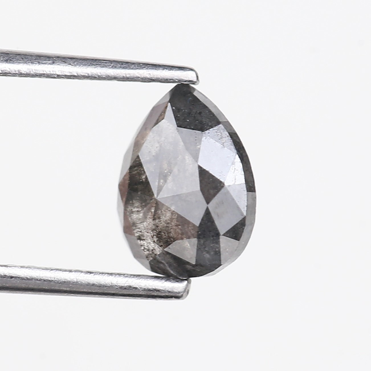 1.23 Carat Natural Pear Salt and Pepper Diamond 7.51 MM