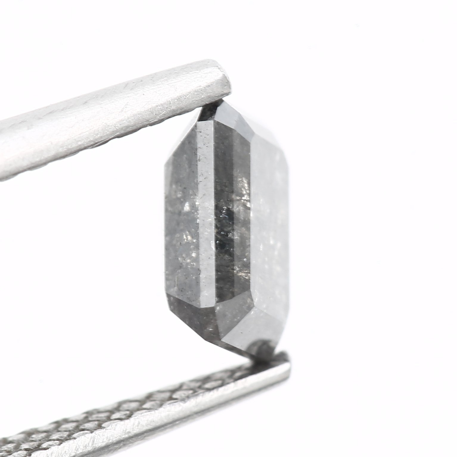 0.77 Carat 5.88 MM Natural Loose Gray Emerald Salt and Pepper Diamond - Blackdiamond