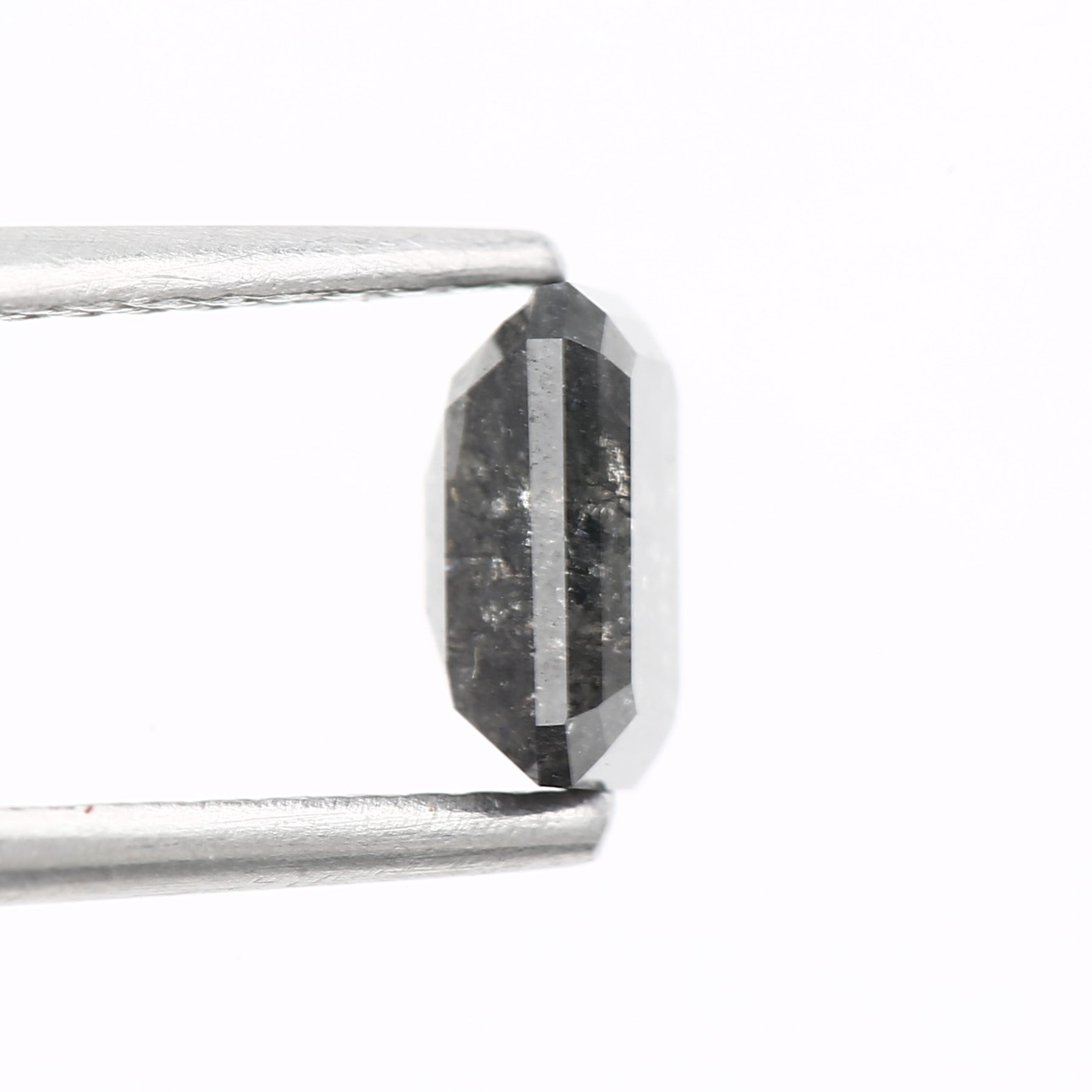 0.77 Carat 5.88 MM Natural Loose Gray Emerald Salt and Pepper Diamond - Blackdiamond