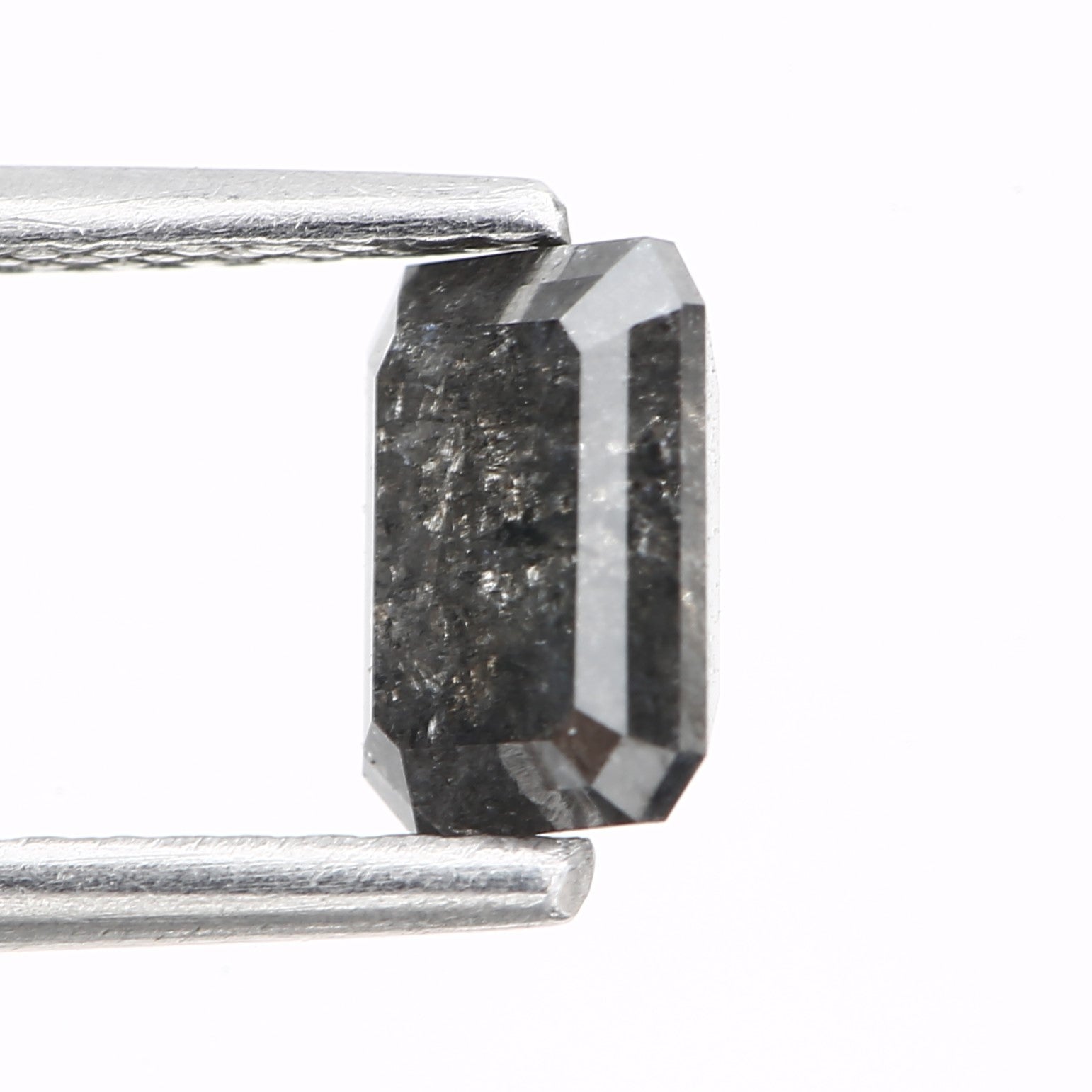 0.77 Carat 5.88 MM Natural Loose Gray Emerald Salt and Pepper Diamond - Blackdiamond
