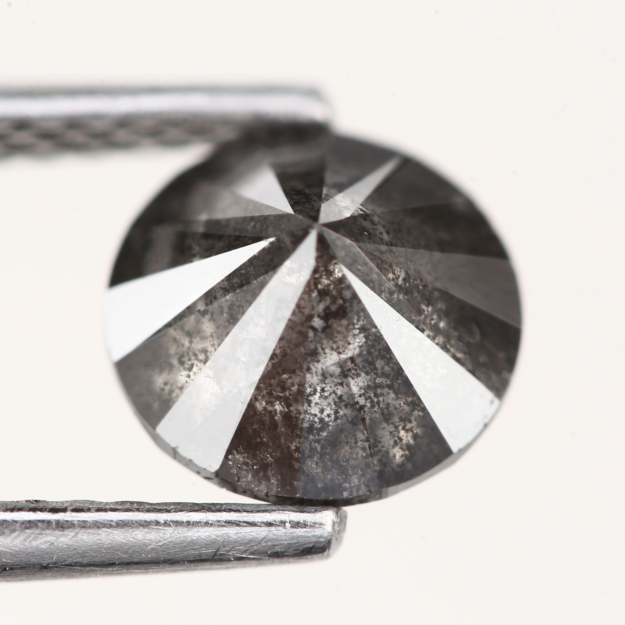 1.30ct Natural Round Shape Black Salt and Pepper Diamond 6.6 MM
