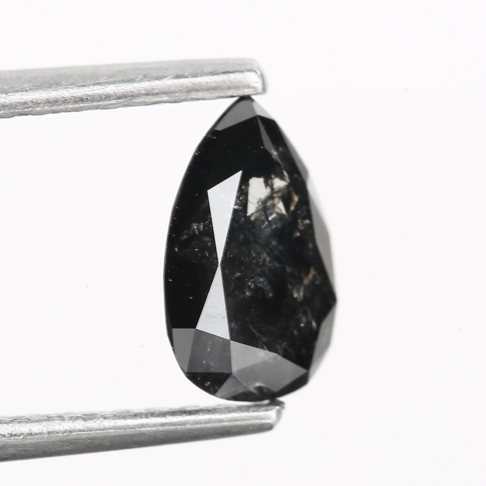 0.62 Carat Pear Black Diamond Fancy Gray For Ring Design 7.11 MM